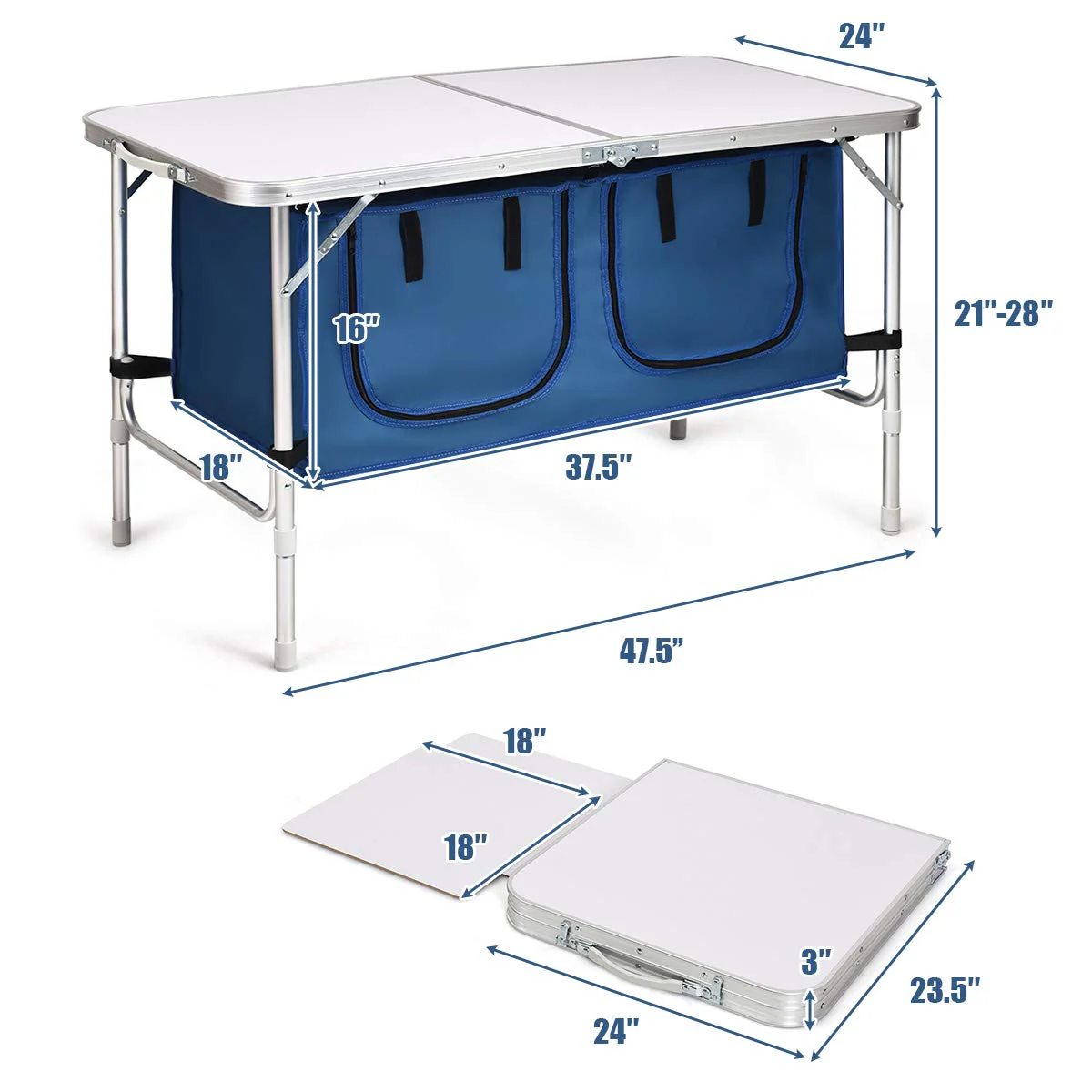 Folding Camping Table with Storage - Image 9