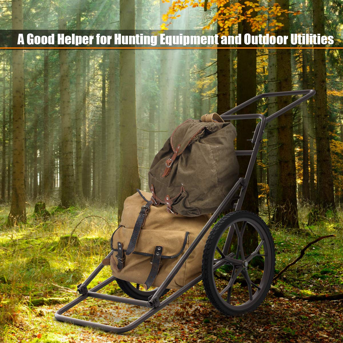 Folding Deer Game Cart Larger Capacity 500lbs Hauler Utility Gear Dolly Cart Hunting Accessories - Image 2
