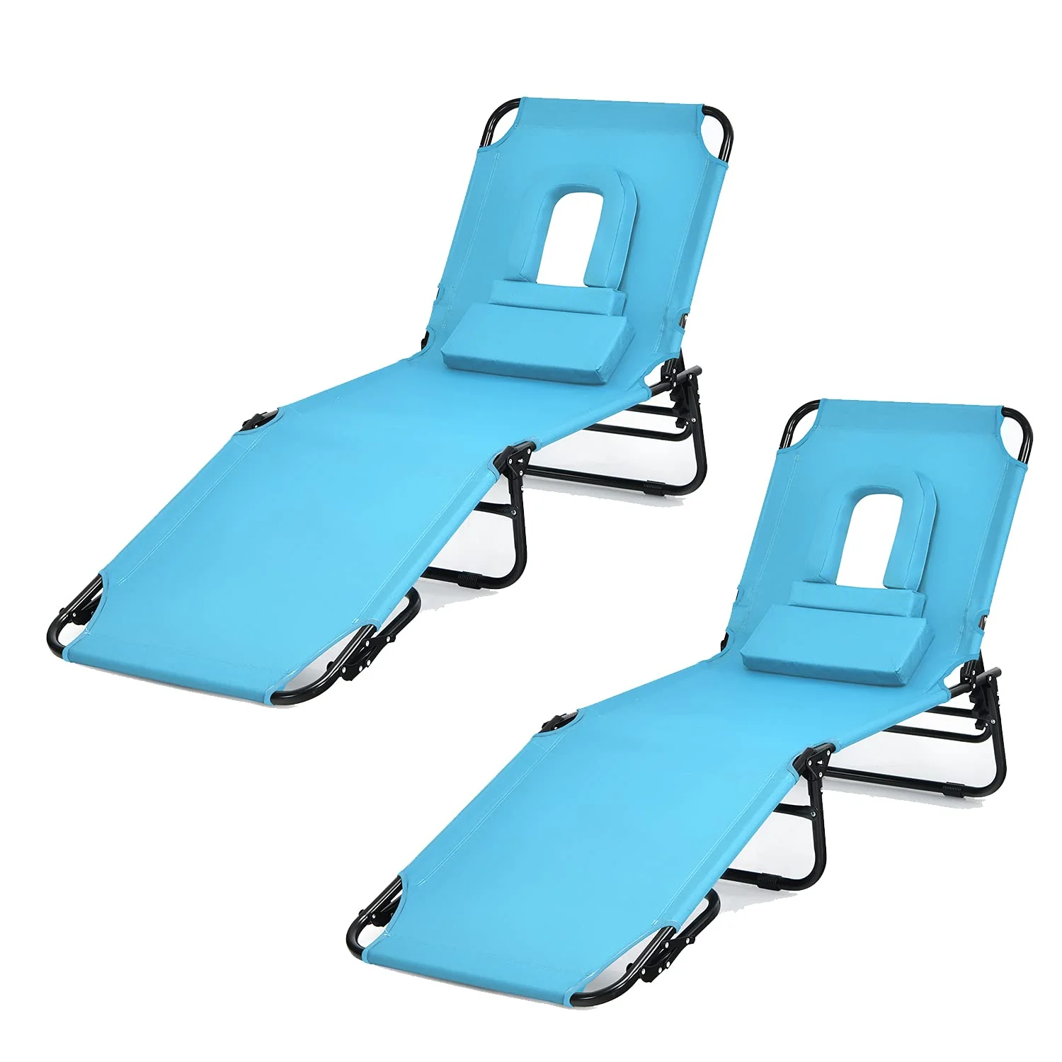 Folding Lounge Chair for Beach Poolside Balcony Patio - Image 12