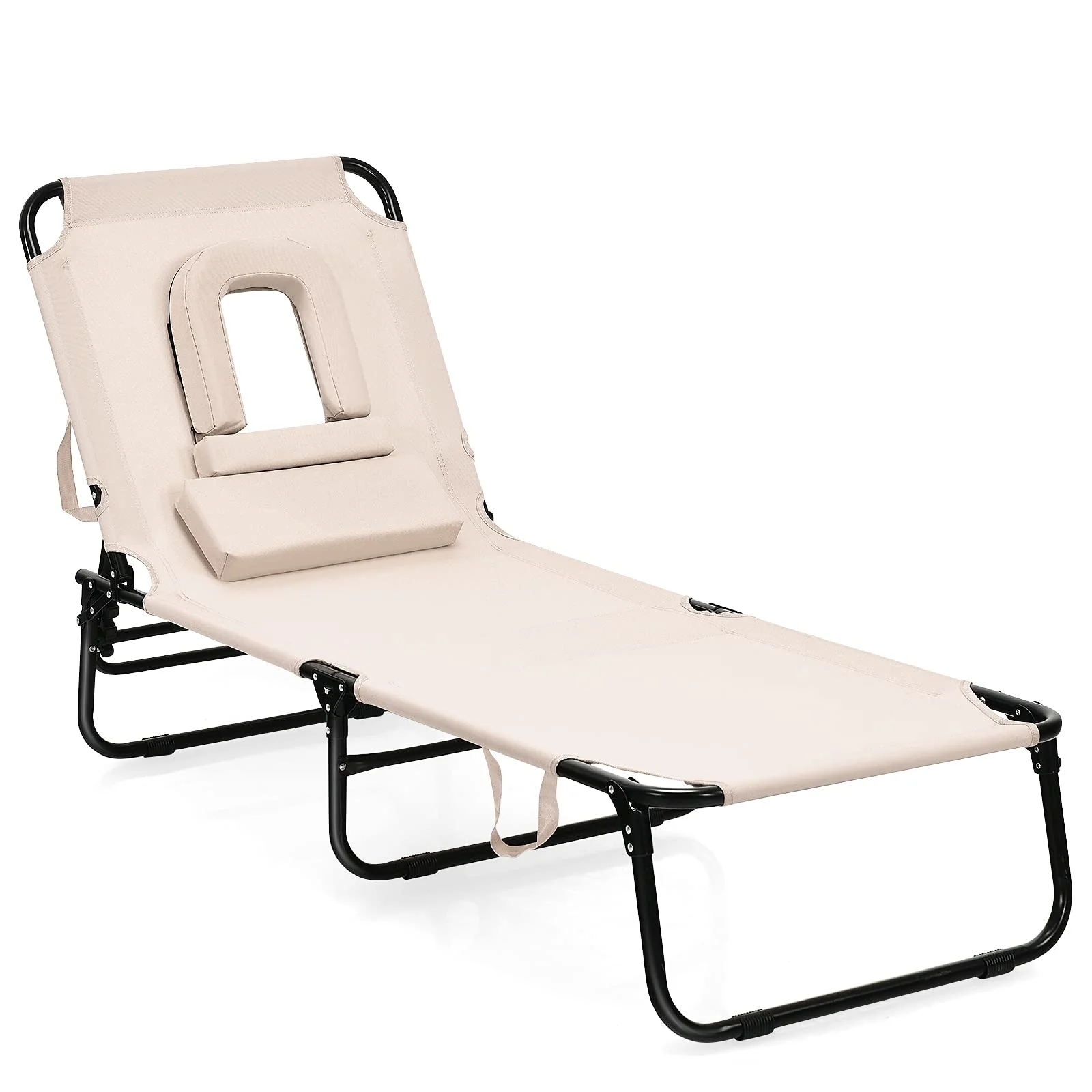 Folding Lounge Chair for Beach Poolside Balcony Patio - Image 13