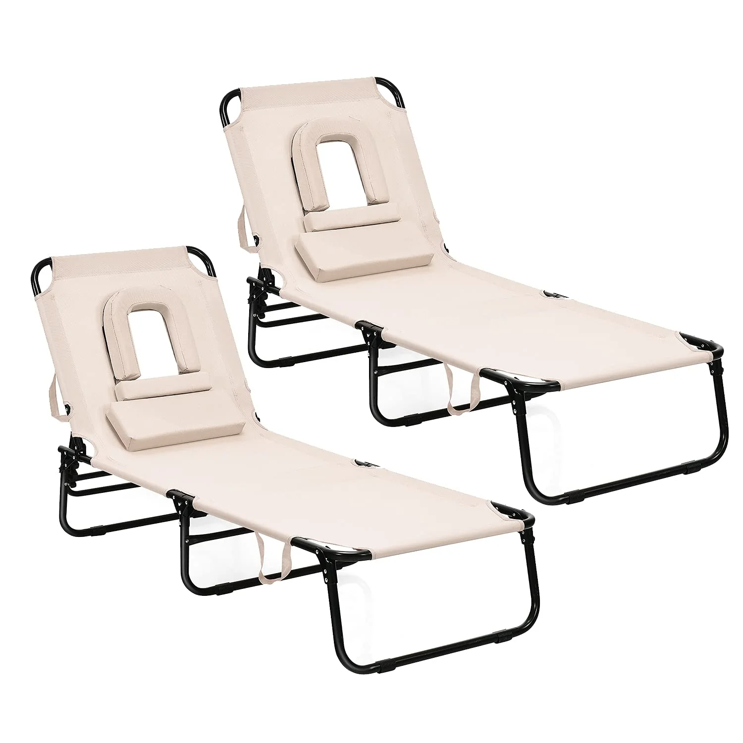 Folding Lounge Chair for Beach Poolside Balcony Patio - Image 14