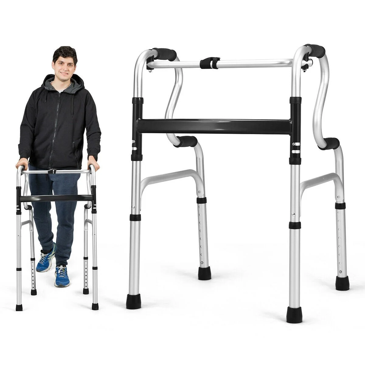 Folding Walker, 400LBS FDA Certification Toilet Armrest - Image 11