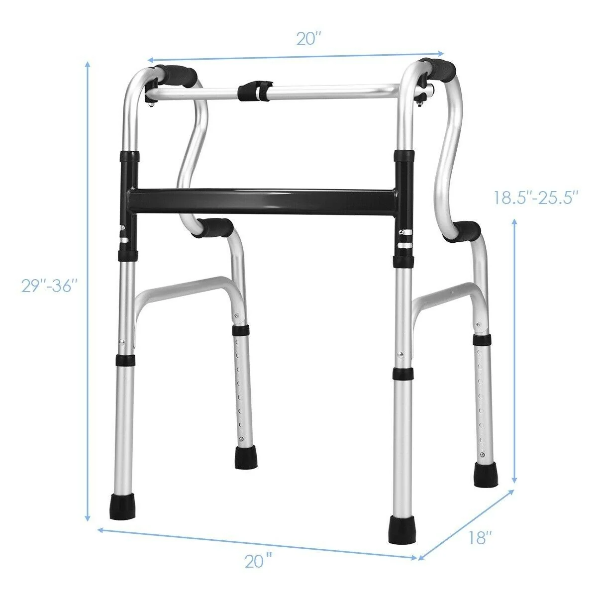 Folding Walker, 400LBS FDA Certification Toilet Armrest - Image 12