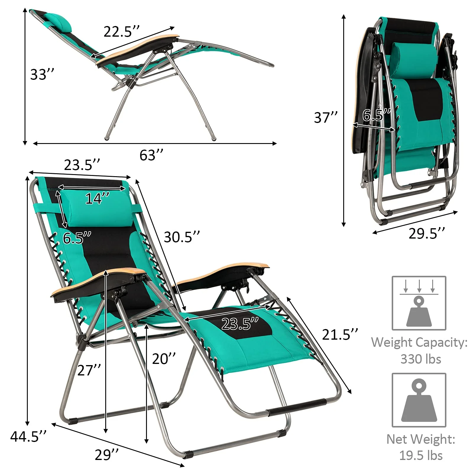 Folding Zero Gravity Lounge Chair - Image 14