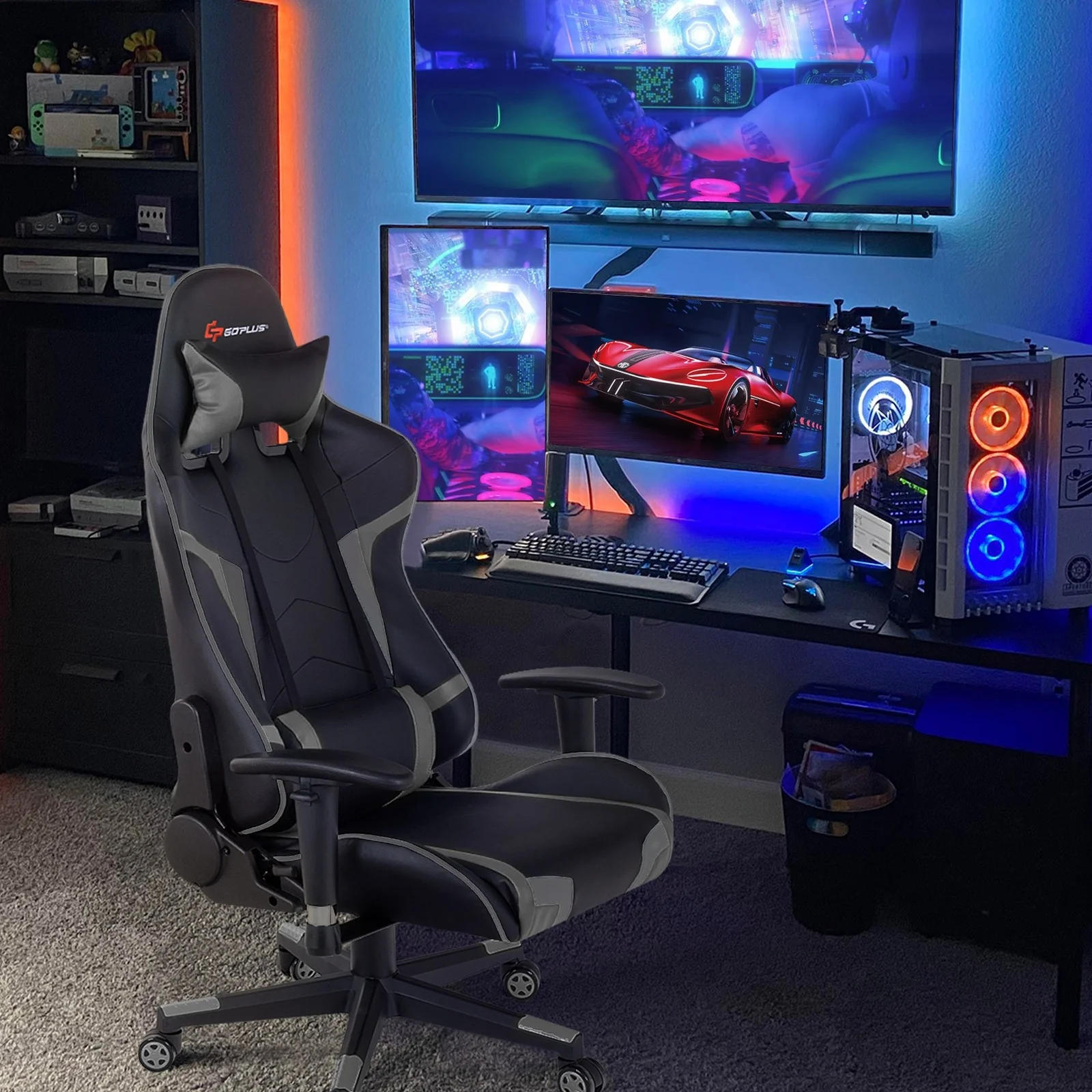 Gaming Chair, Massage Office Chair Computer Gaming Racing Chair - Image 5