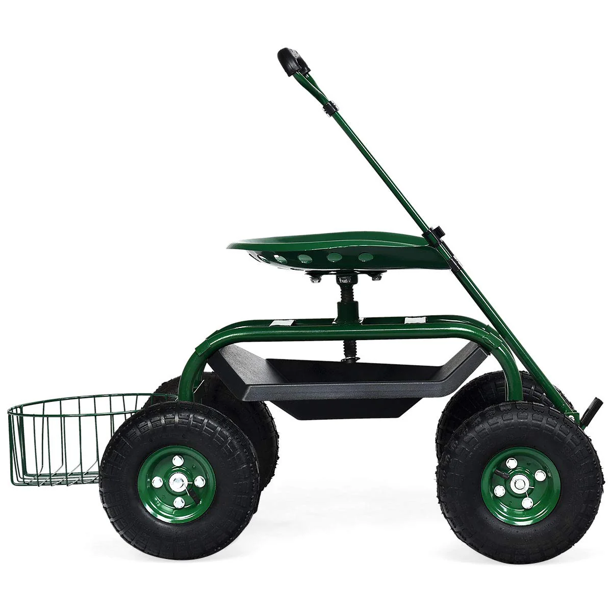 Garden Cart Gardening Workseat w/Wheels, Patio Wagon Scooter for Planting, 38"D x 17"W x 21"H - Image 7