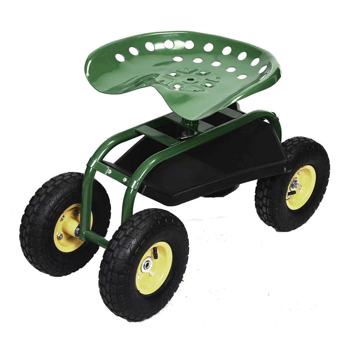 Garden Cart Rolling Work Seat Outdoor Lawn Yard Patio Wagon Scooter for Planting