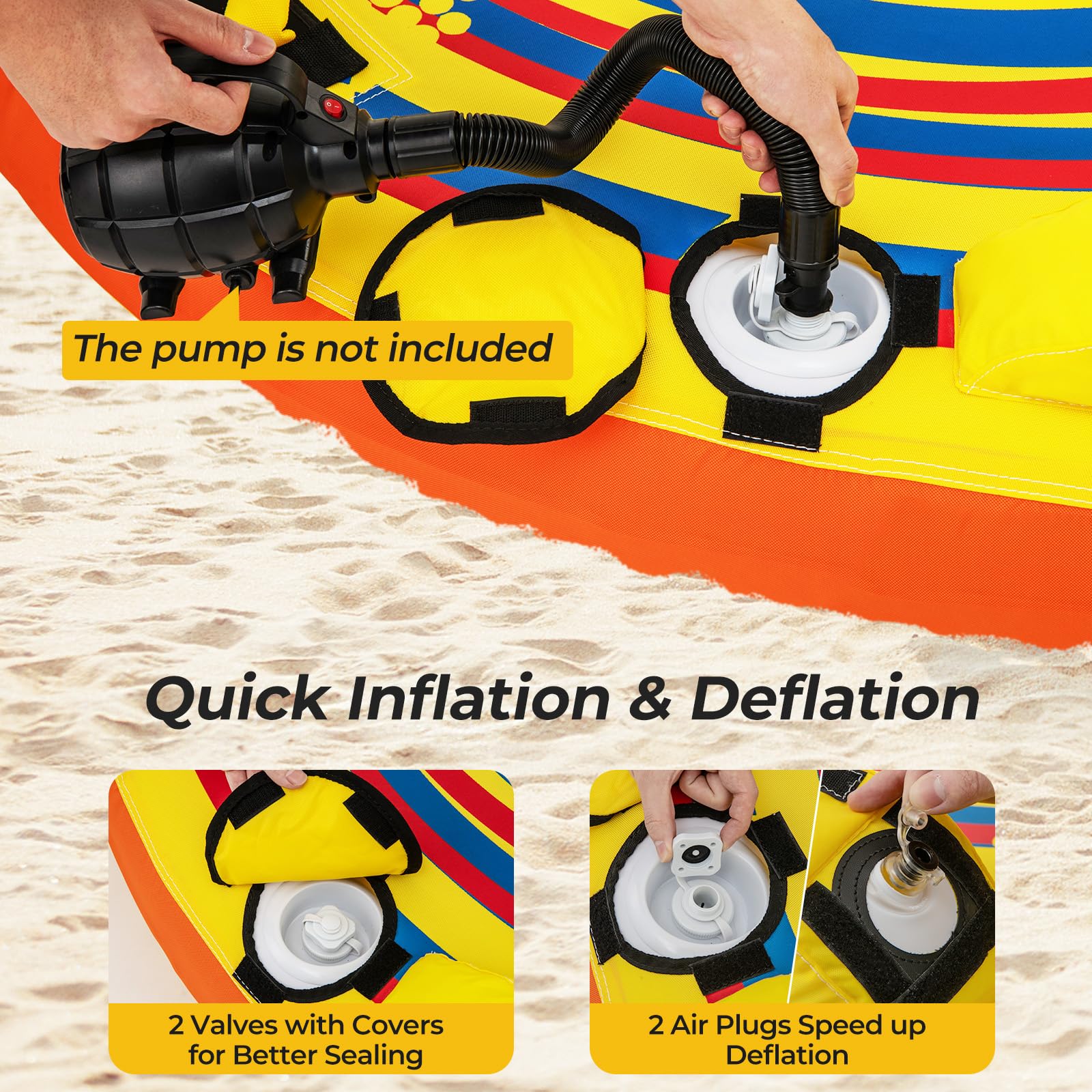 Goplus 1-2 Riders Towable Tube for Boating for Youth Adult - Image 4