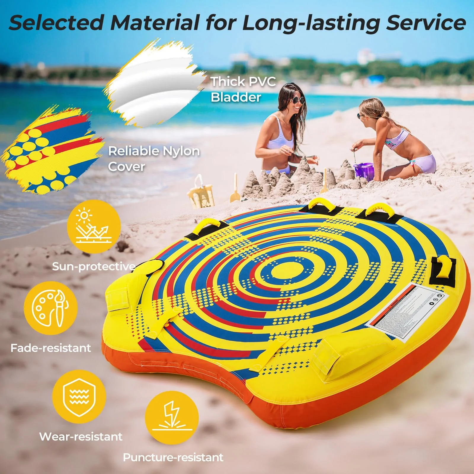 Goplus 1-2 Riders Towable Tube for Boating for Youth Adult - Image 5