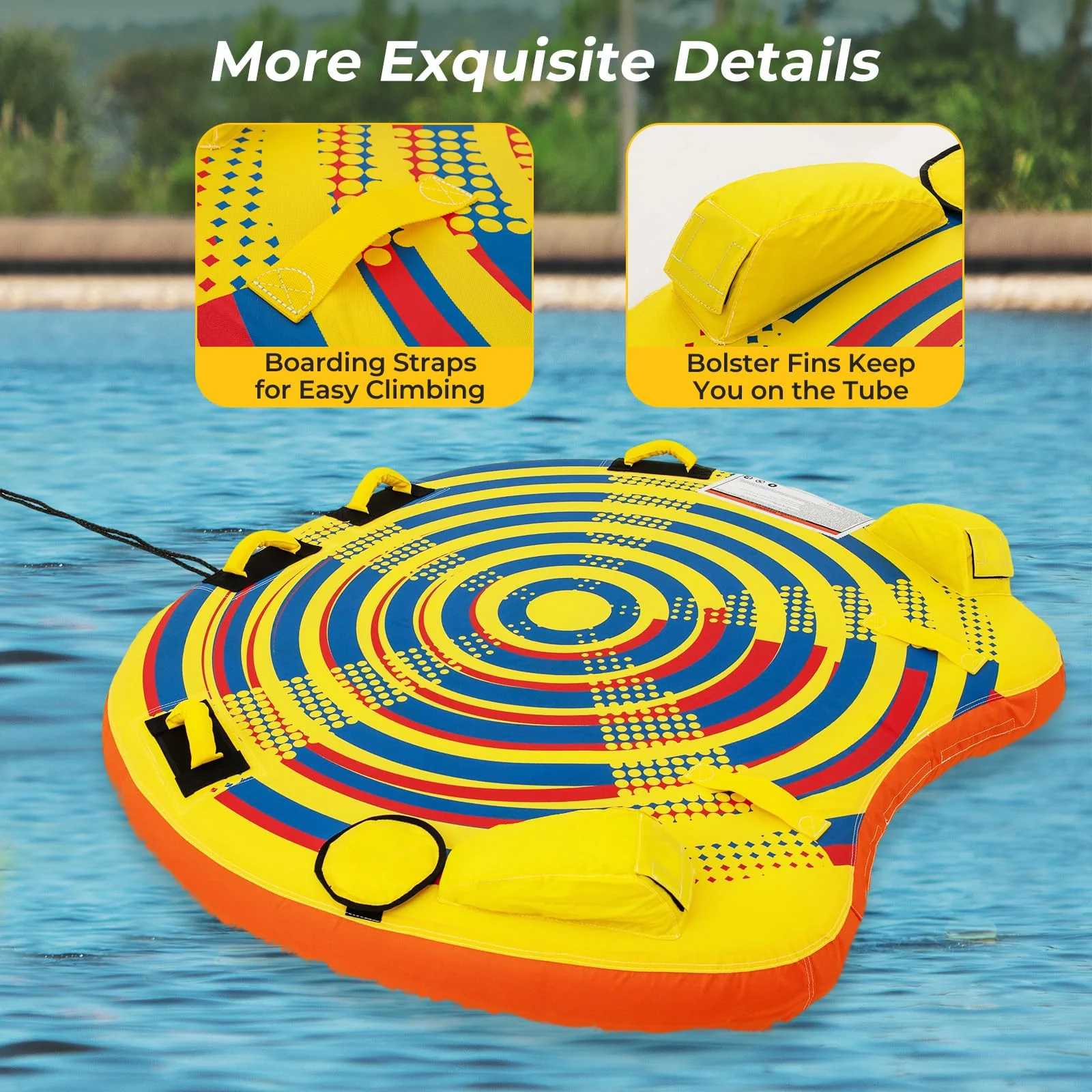 Goplus 1-2 Riders Towable Tube for Boating for Youth Adult - Image 8