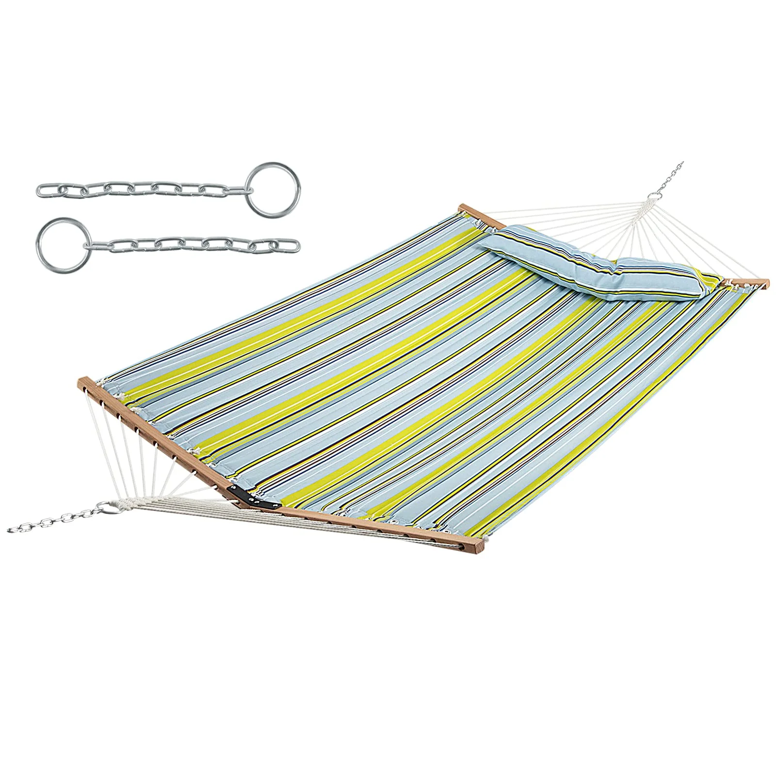 Goplus 10.5 FT Hammock, Quilted 2 Person Hammock w/Detachable Pillow, 495LBS Capacity - Image 10