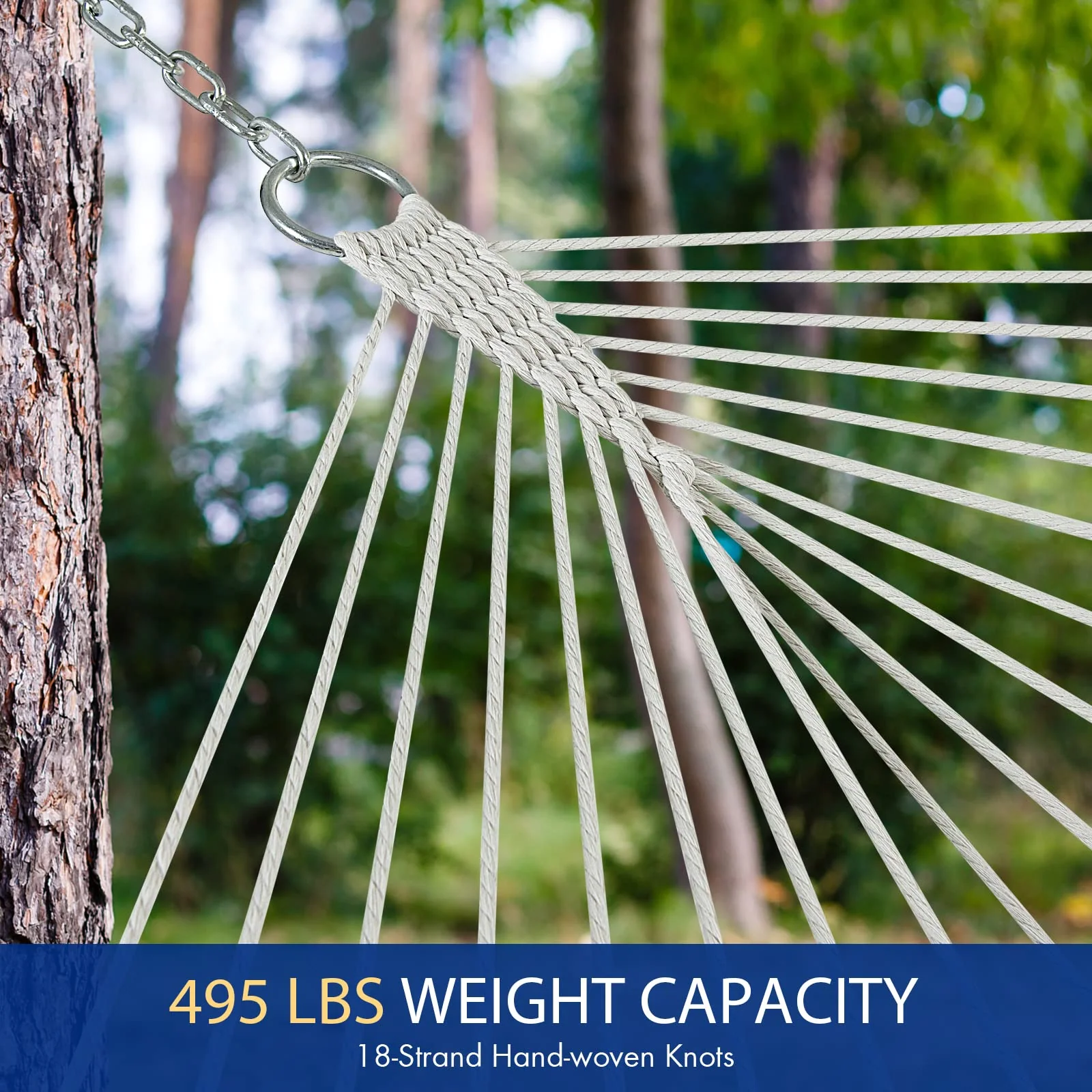 Goplus 10.5 FT Hammock, Quilted 2 Person Hammock w/Detachable Pillow, 495LBS Capacity - Image 17