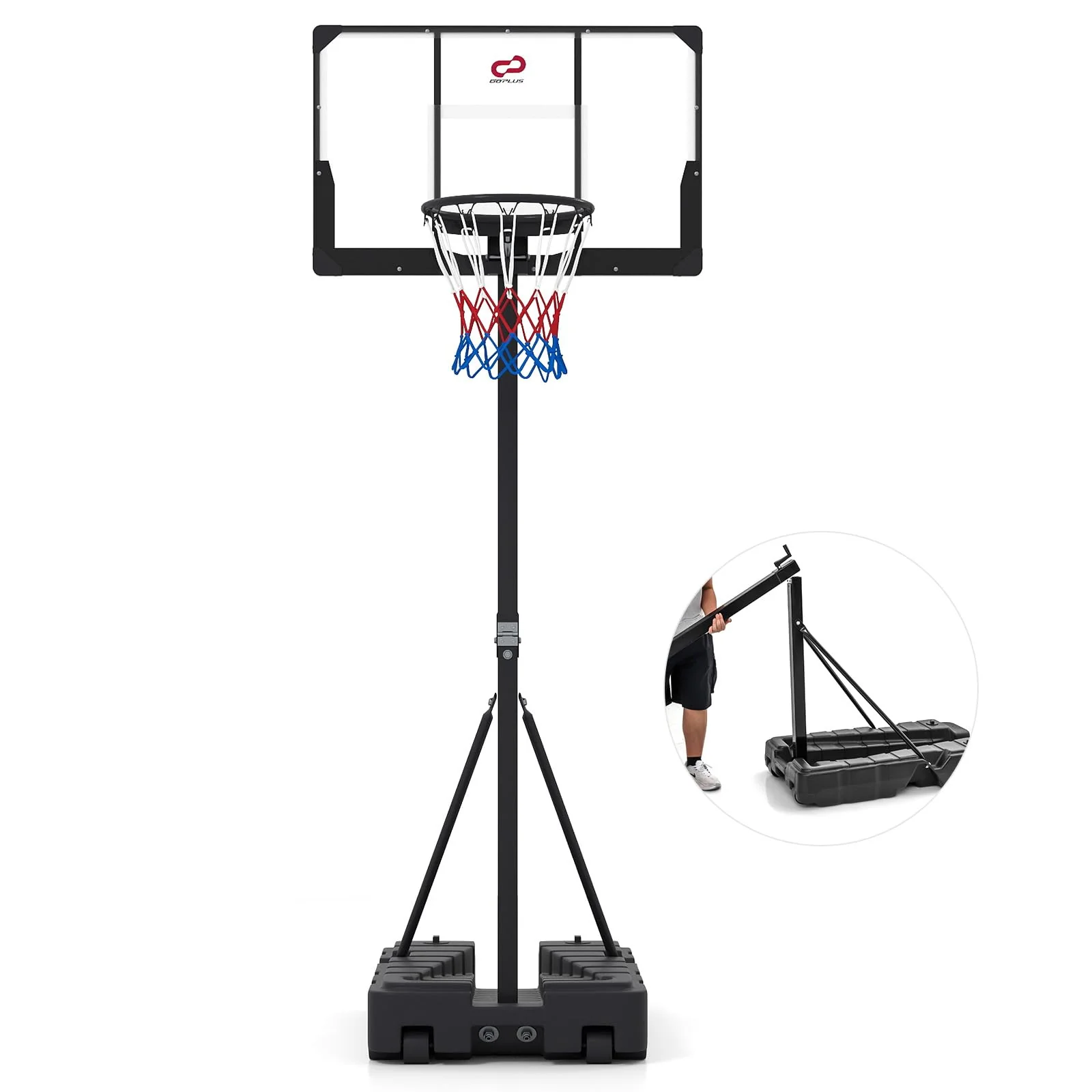 Goplus 10 FT Stepless Adjustable Basketball Goal System w/Fillable Base - Image 7