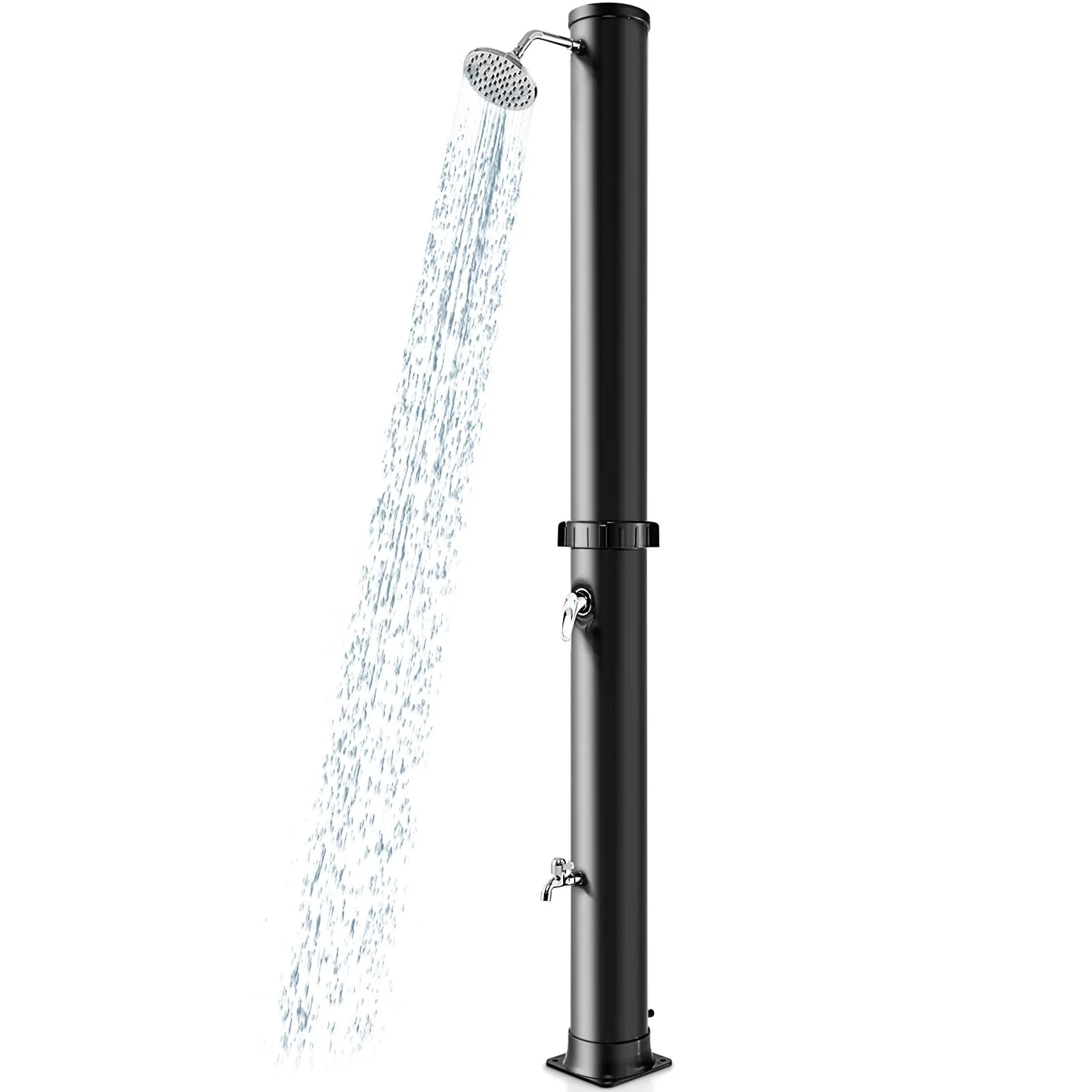 Goplus 10 Gallon Solar Heated Outdoor Shower, 7.2 FT Freestanding Garden Pool Shower with Rotating Shower Head - Image 2