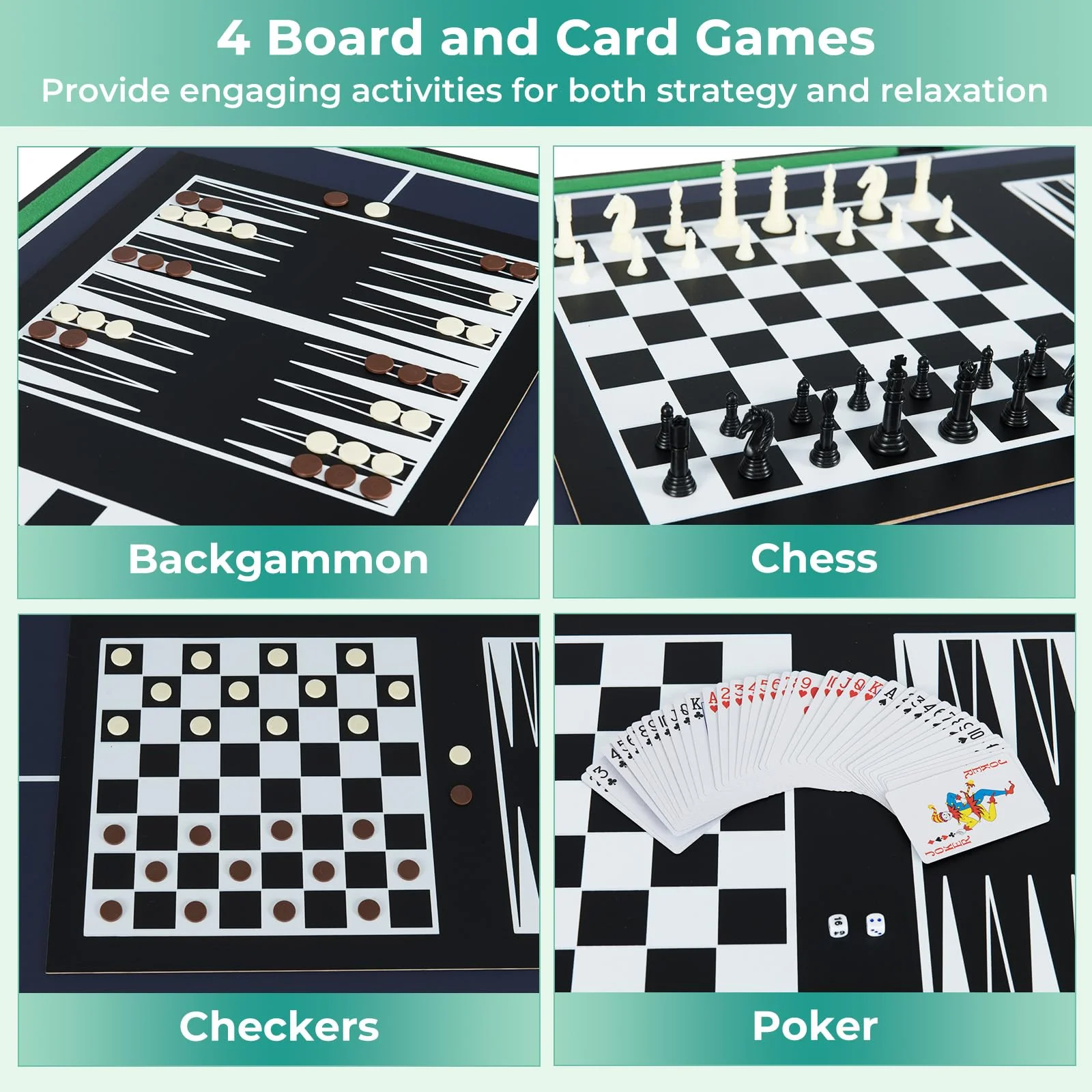 Goplus 10-in-1 Combination Multi Game Table Set for Game Night - Image 3