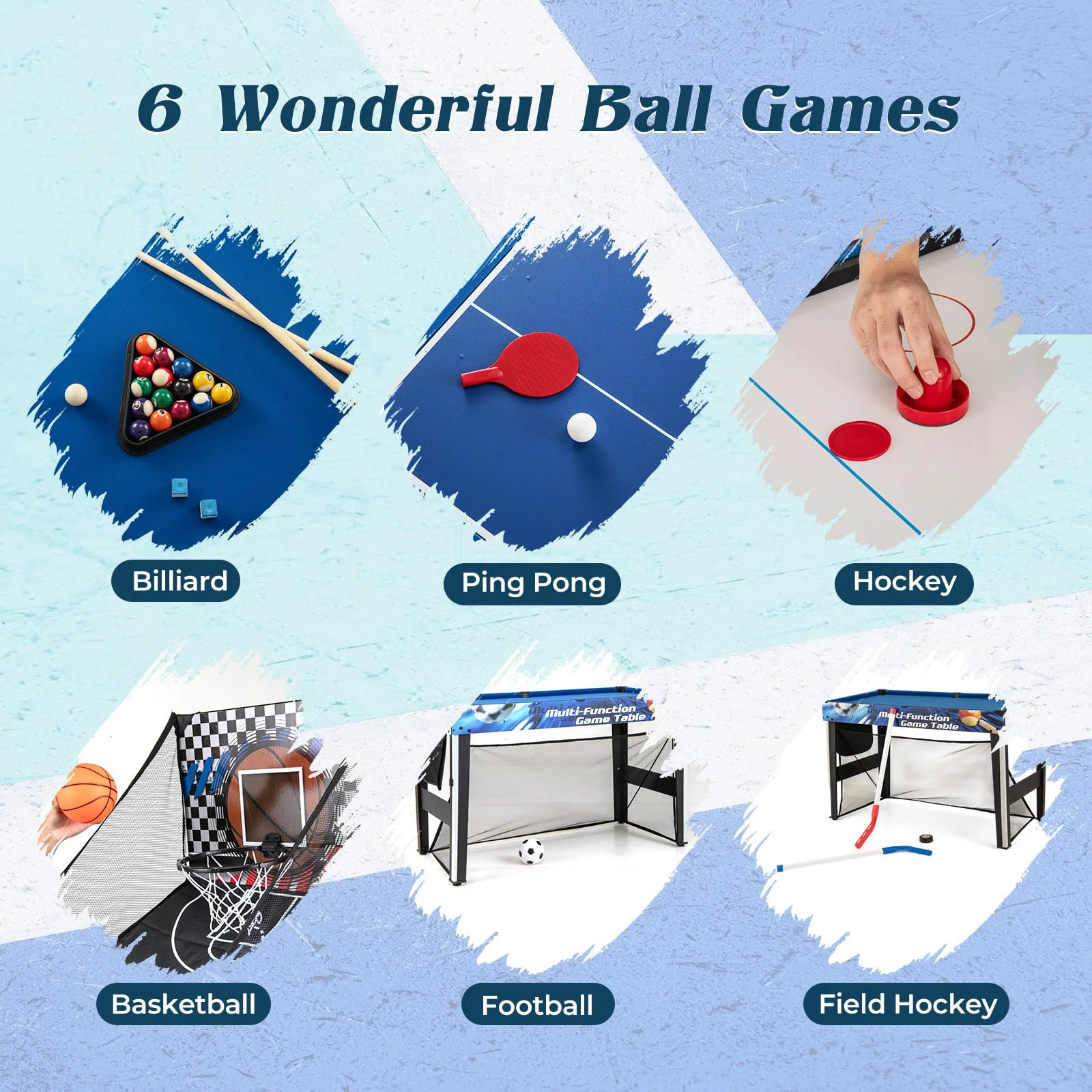 Goplus 10-in-1 Multi Game Table | 48" Combo Game Table for Game Room Party Family Night - Image 3