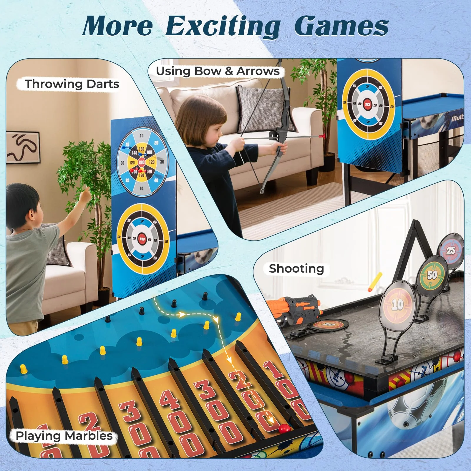 Goplus 10-in-1 Multi Game Table | 48" Combo Game Table for Game Room Party Family Night - Image 4