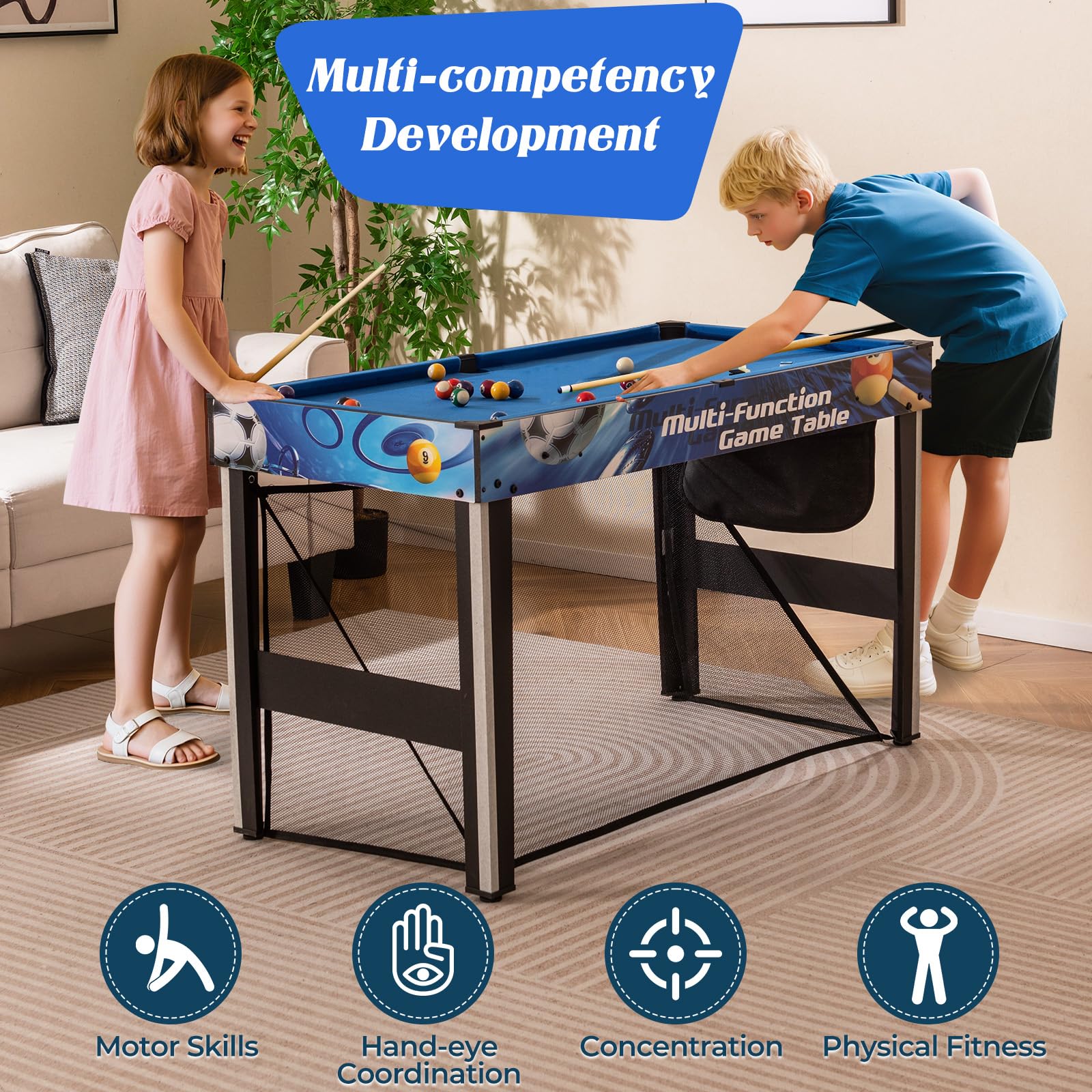 Goplus 10-in-1 Multi Game Table | 48" Combo Game Table for Game Room Party Family Night - Image 5