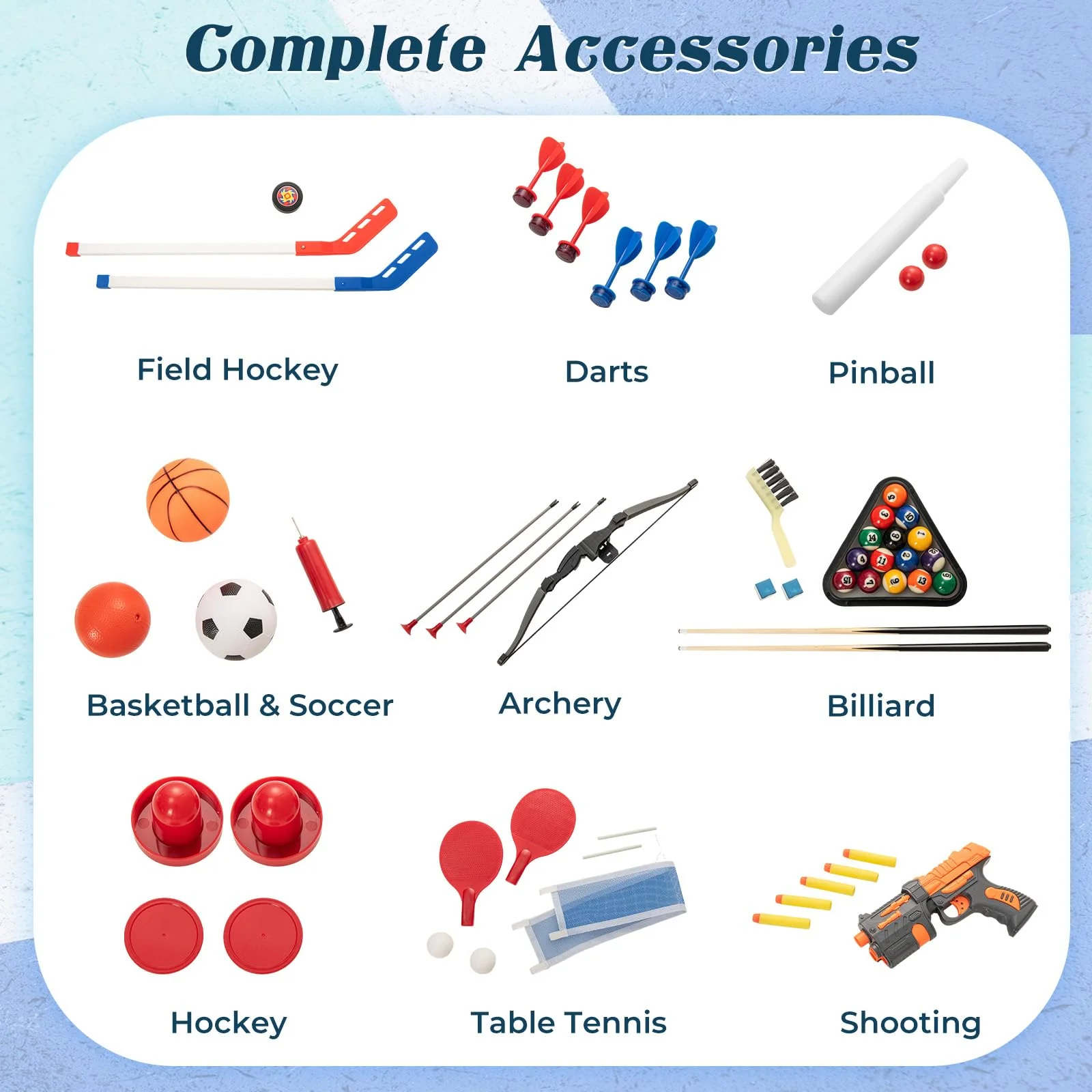 Goplus 10-in-1 Multi Game Table | 48" Combo Game Table for Game Room Party Family Night - Image 6
