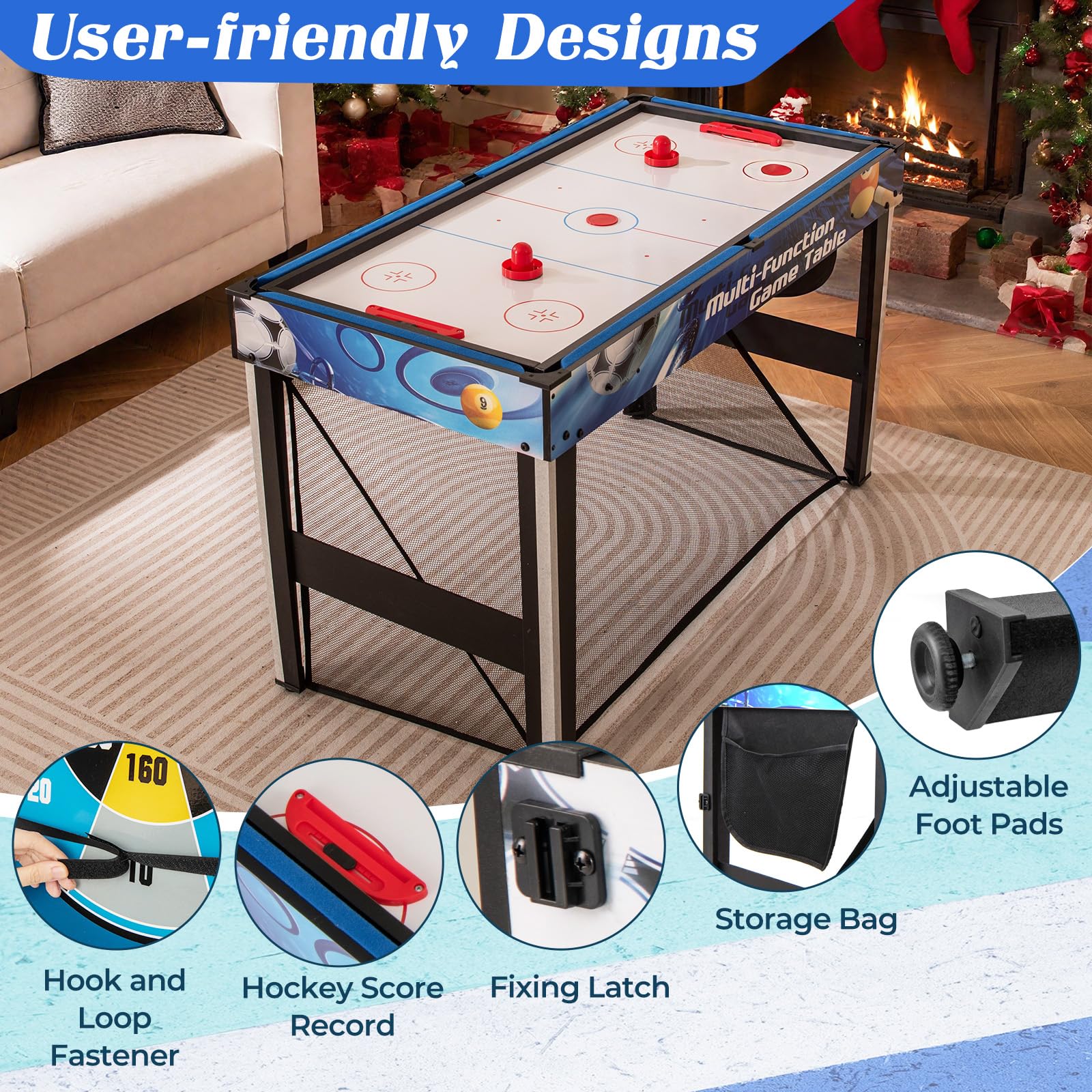 Goplus 10-in-1 Multi Game Table | 48" Combo Game Table for Game Room Party Family Night - Image 8