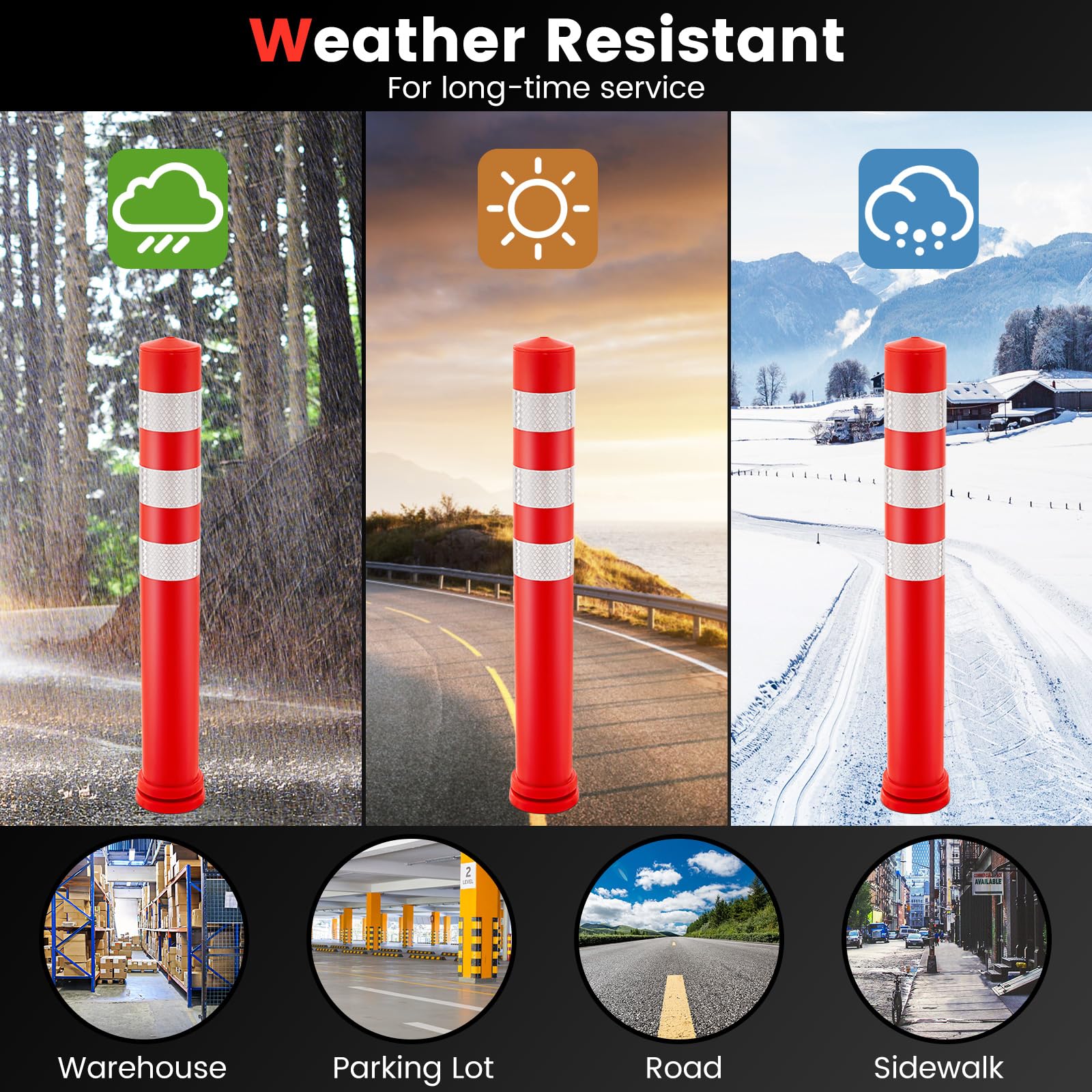 Goplus 10 Pack Traffic Delineator Posts - Image 5