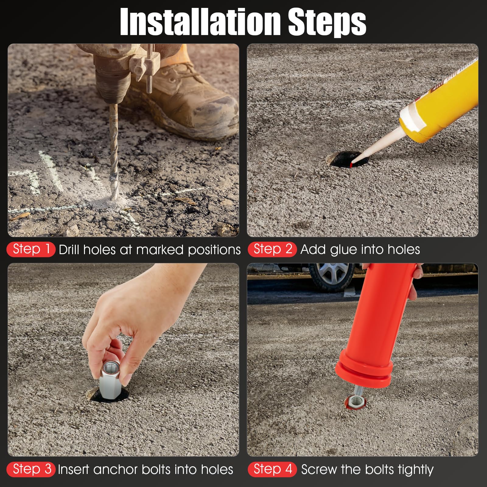 Goplus 10 Pack Traffic Delineator Posts - Image 6