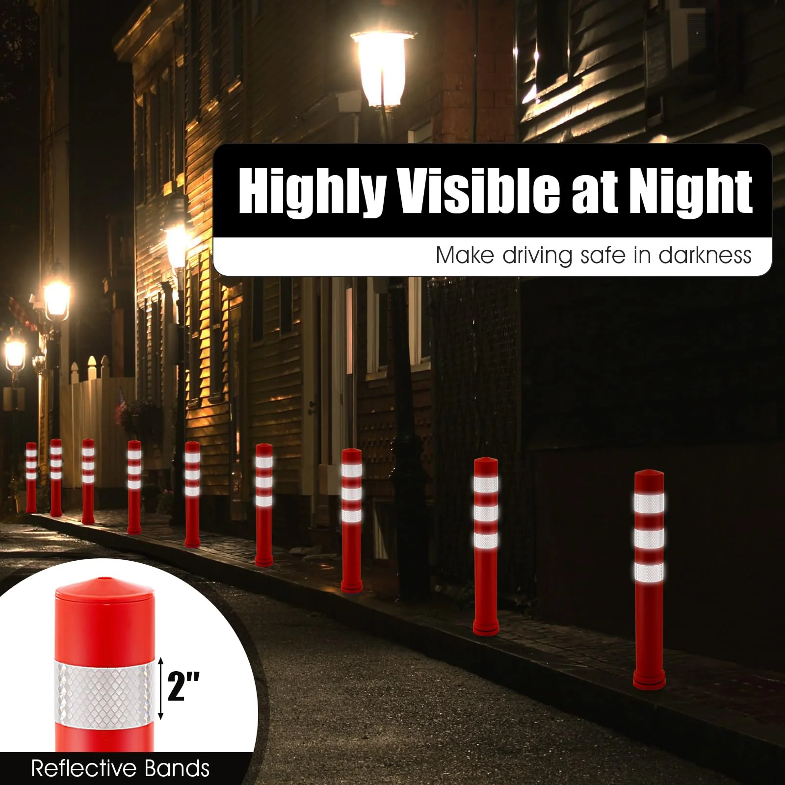 Goplus 10 Pack Traffic Delineator Posts - Image 7