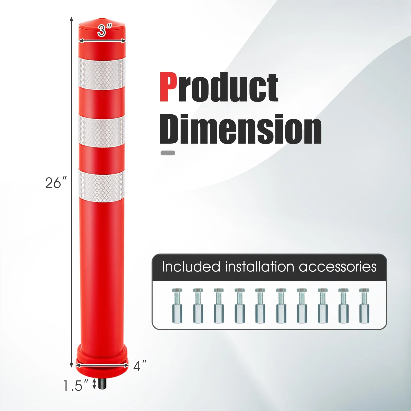 Goplus 10 Pack Traffic Delineator Posts - Image 9