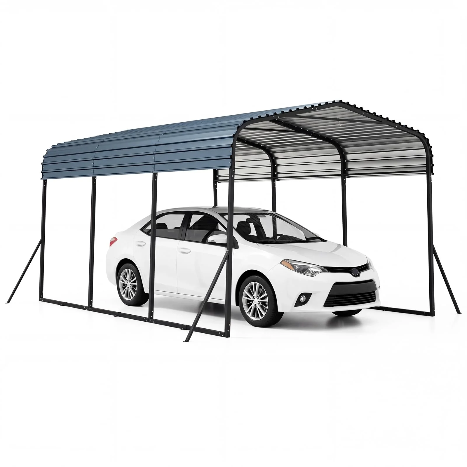 Goplus 10 x 14.5 FT Heavy-Duty Carport Outdoor Galvanized Steel Garage Car Shelter - Image 2