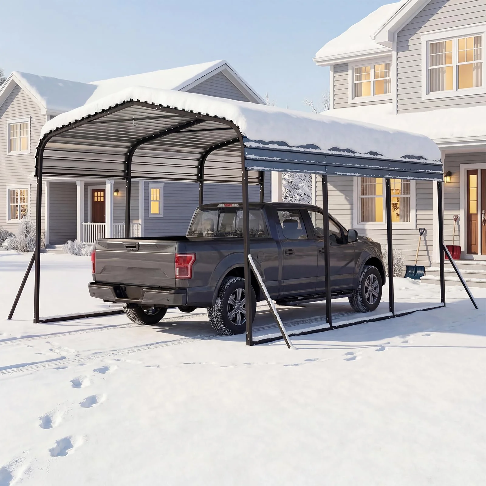 Goplus 10 x 14.5 FT Heavy-Duty Carport Outdoor Galvanized Steel Garage Car Shelter - Image 9