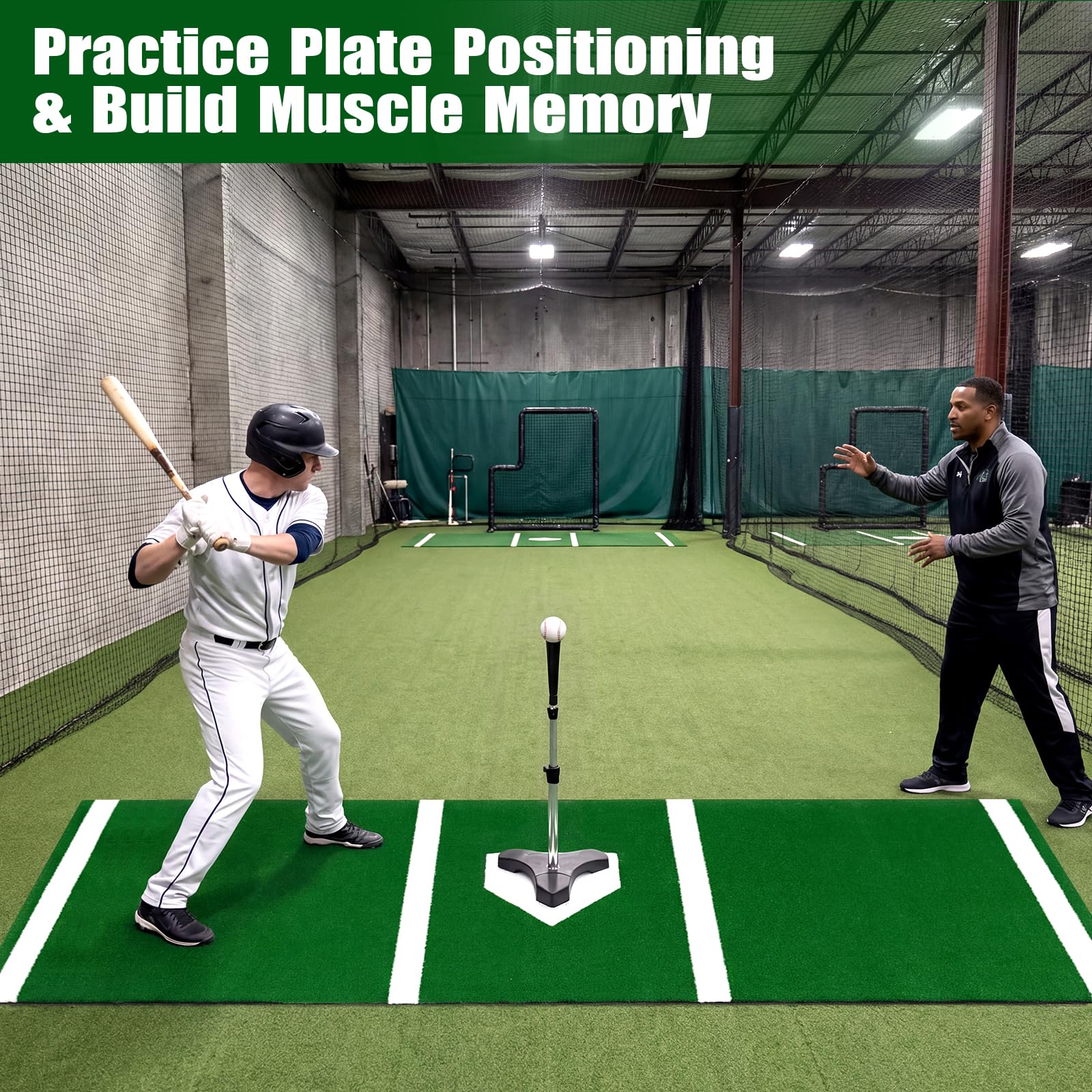 Goplus 10x3.8 ft Baseball Batting Mat with 15 mm Turf for Indoor Outdoor Training - Image 8