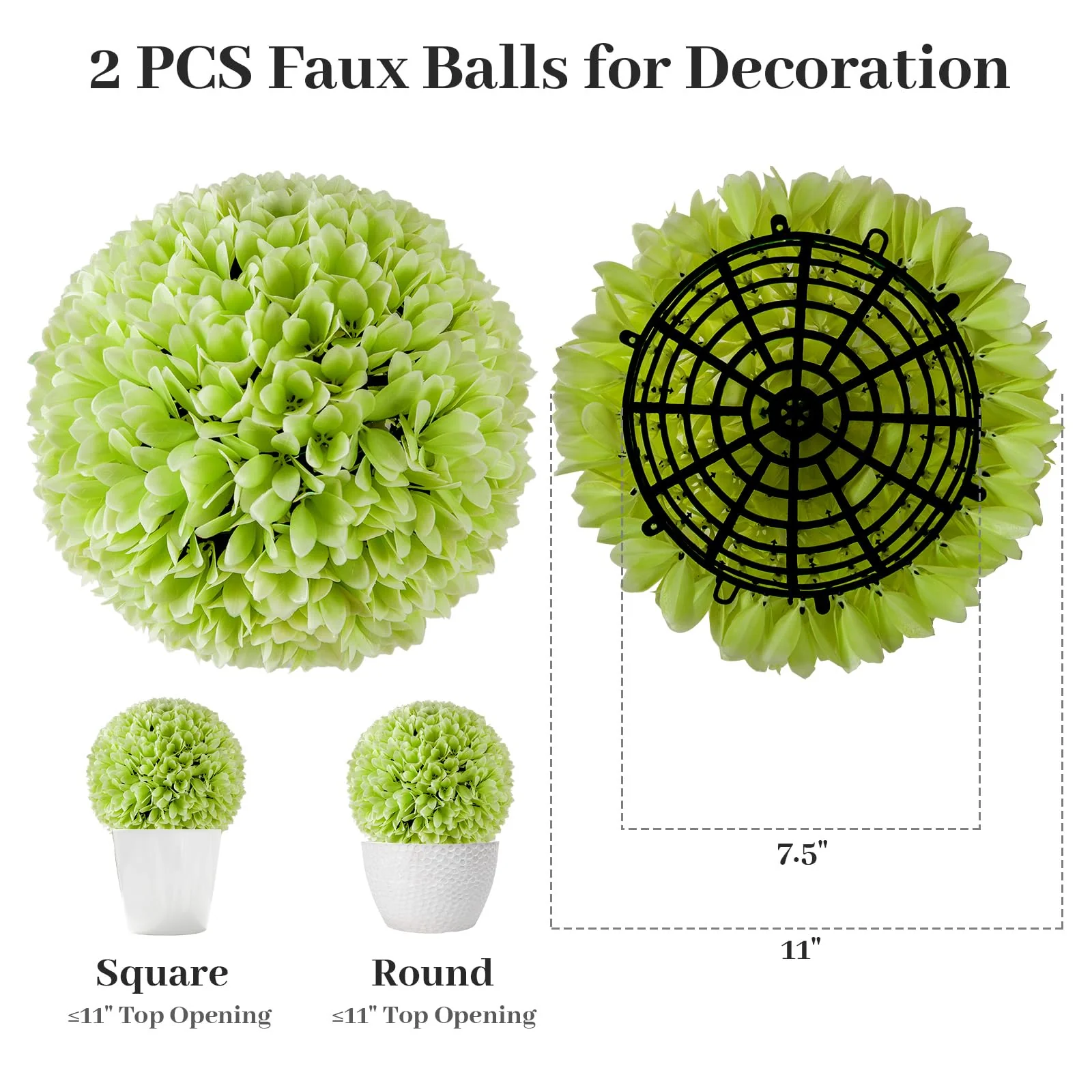 Goplus 11 Inch Topiary Balls Artificial Outdoor Set of 2, Faux Boxwood Ball, Fake Plant Sphere - Image 7