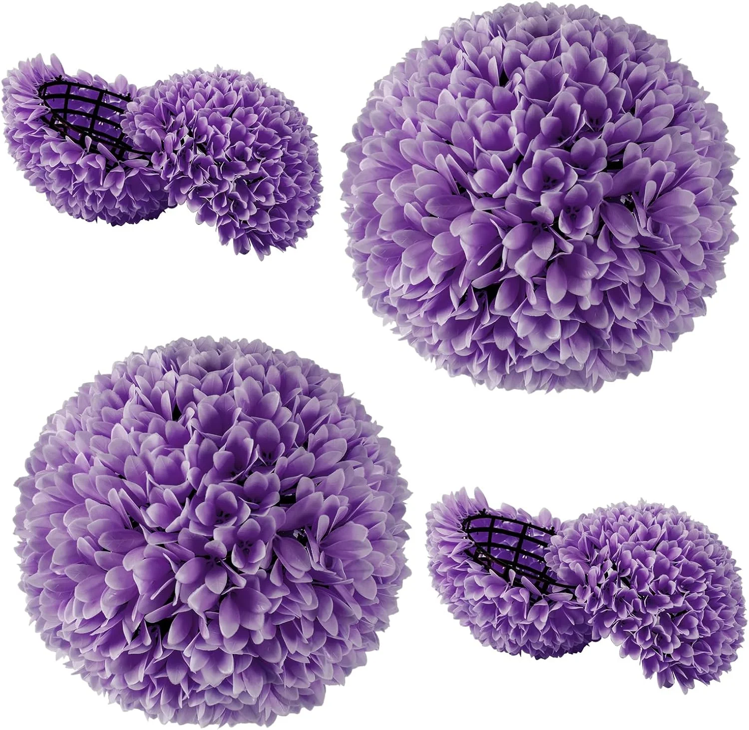 Goplus 11 Inch Topiary Balls Artificial Outdoor Set of 2, Faux Boxwood Ball, Fake Plant Sphere - Image 9
