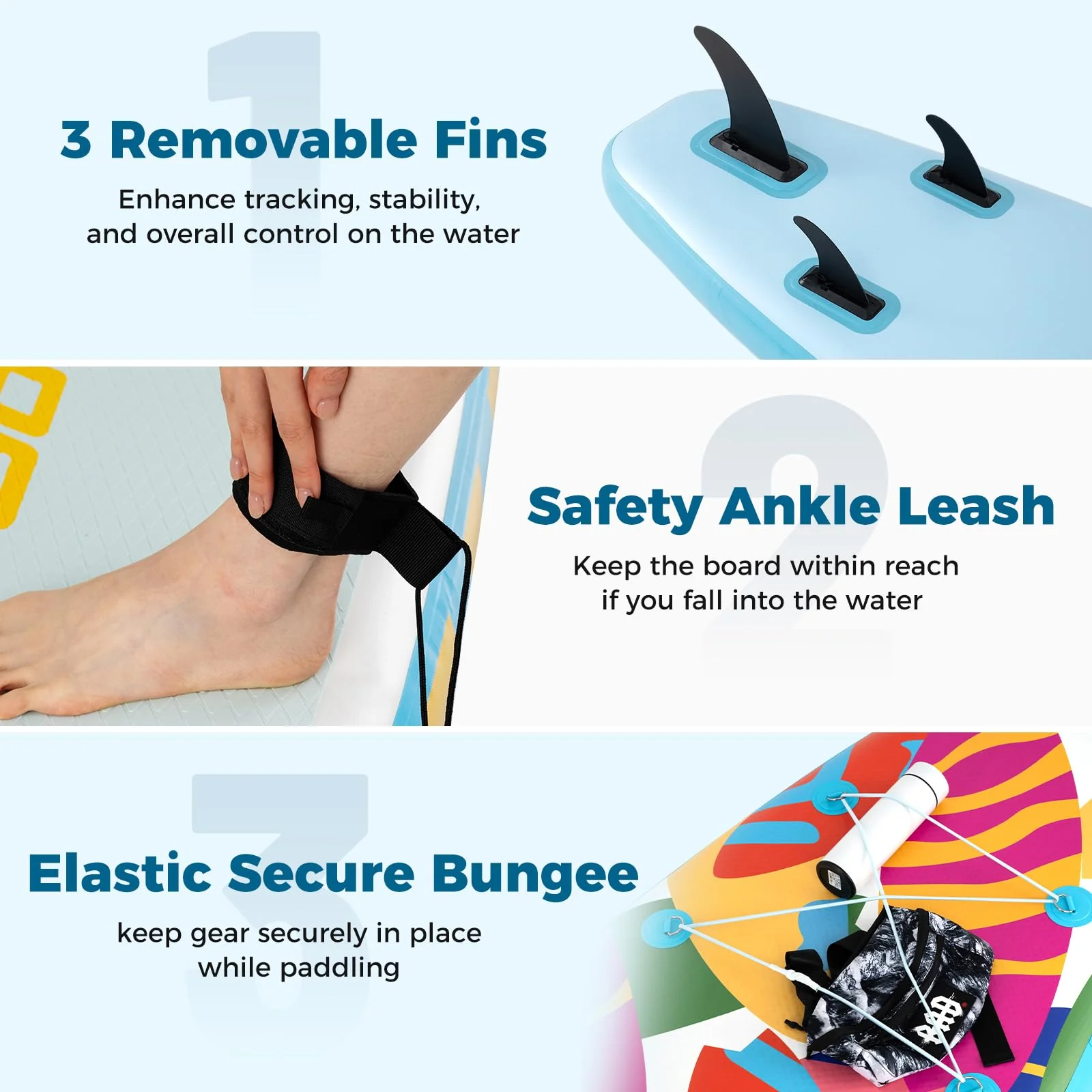 Goplus 11FT Inflatable Stand Up Paddle Board with Accessory Pack - Image 5