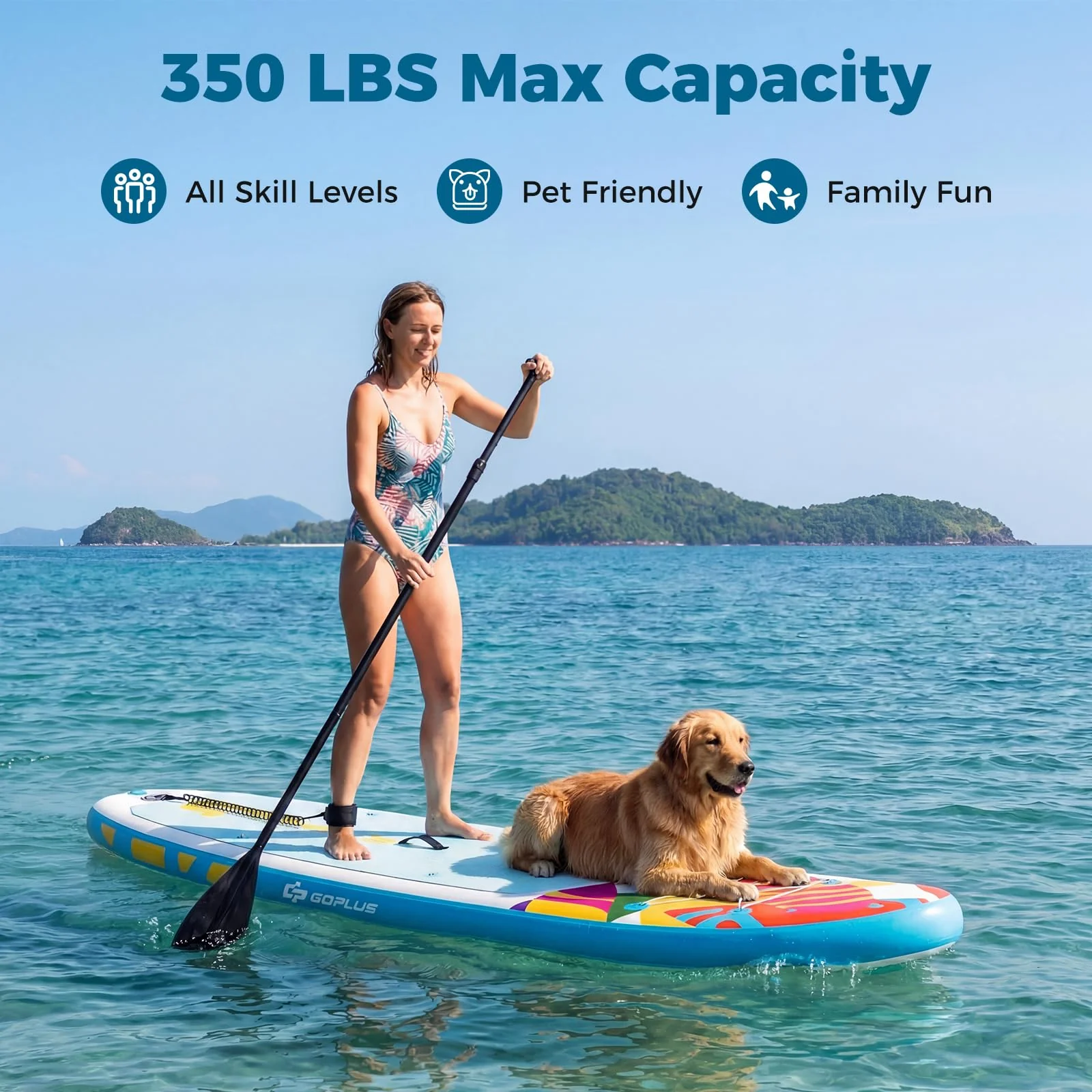 Goplus 11FT Inflatable Stand Up Paddle Board with Accessory Pack - Image 8