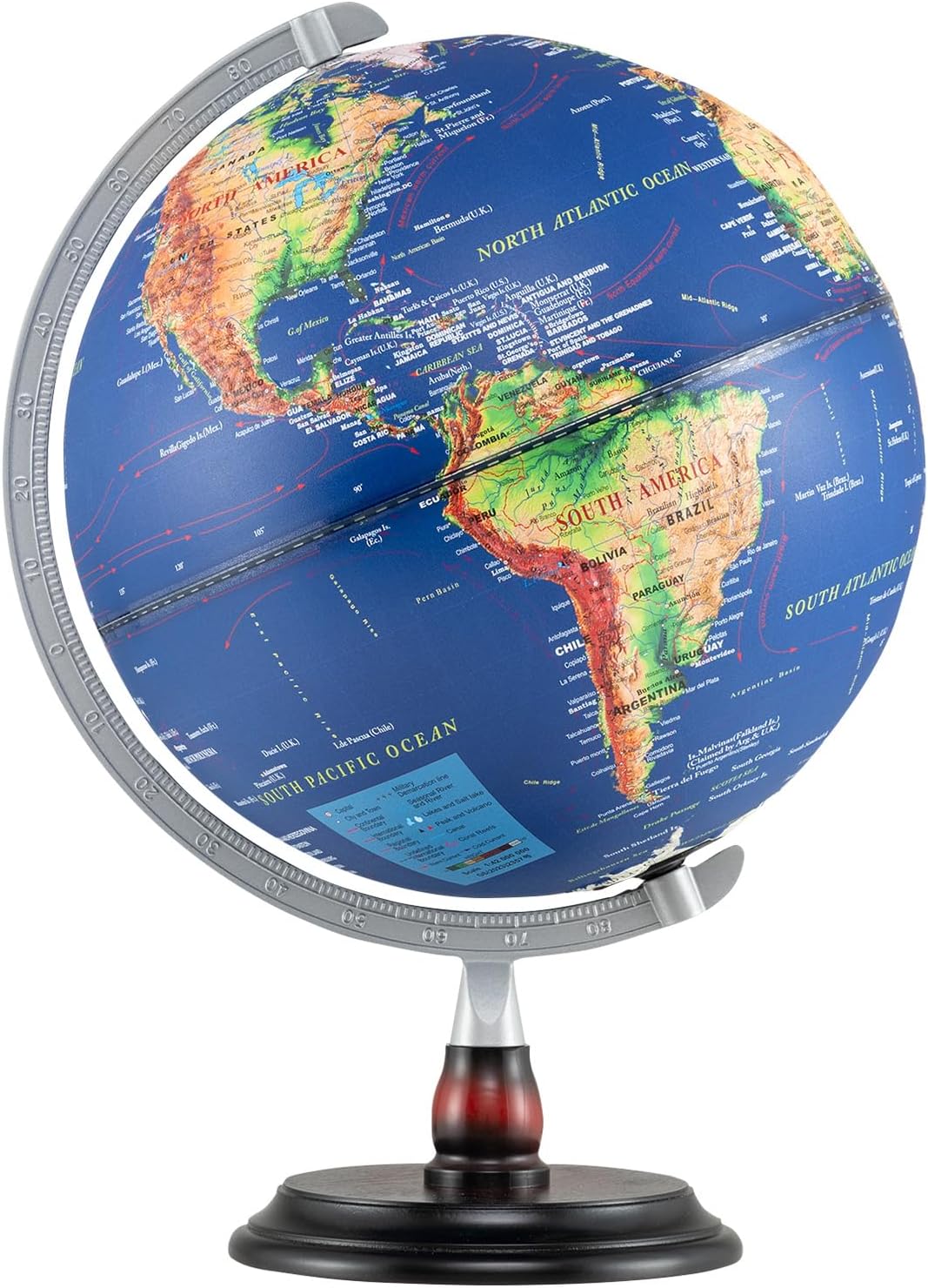 Goplus 12 Inch Antique Light up Rotating Globe Night Lamp with Wooden Stand - Image 10