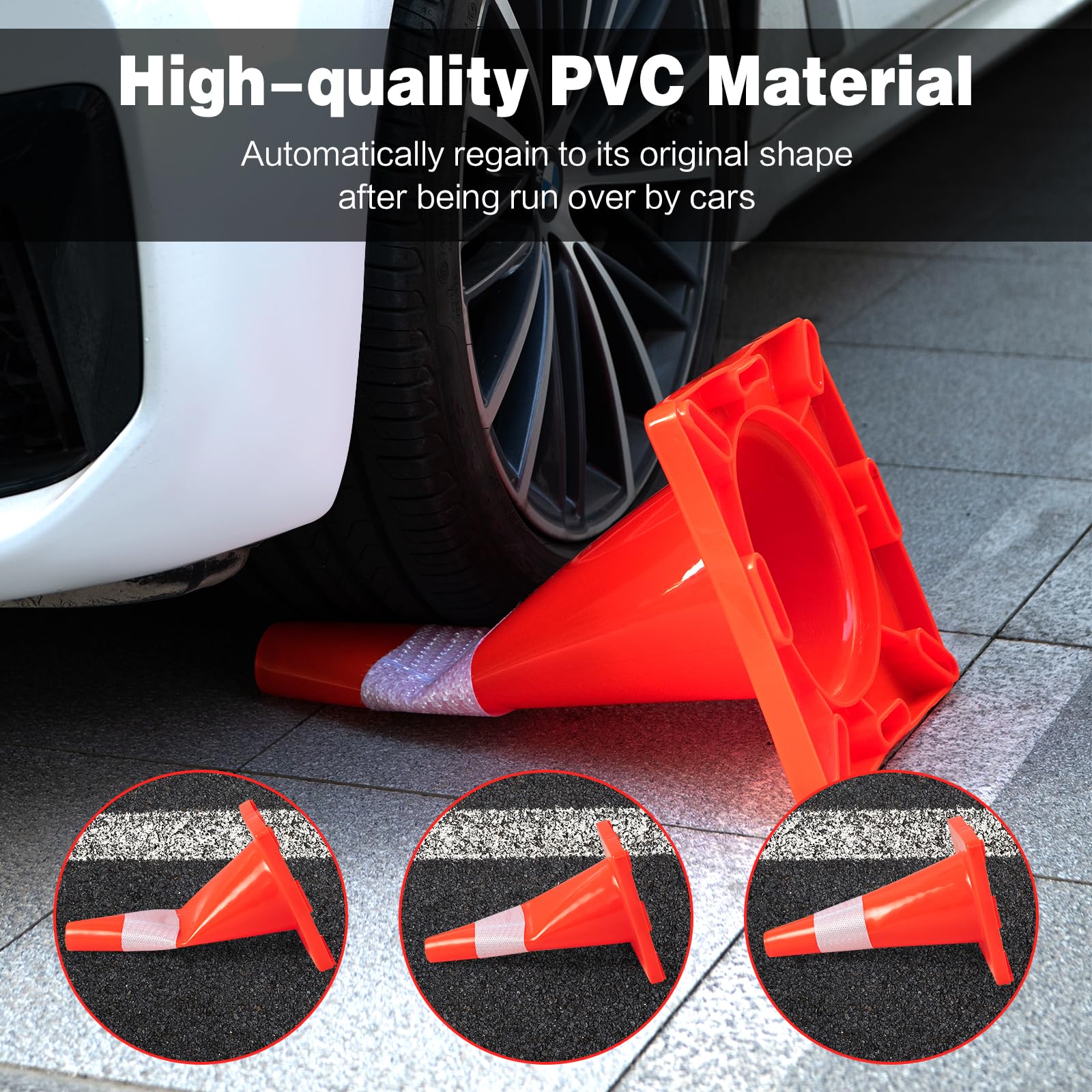 Goplus 12 Pack PVC Traffic Cones - Image 6