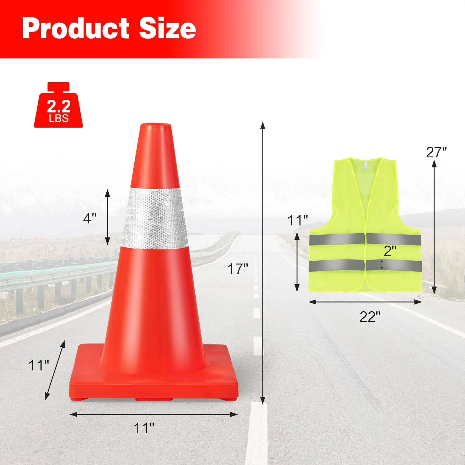 Goplus 12 Pack PVC Traffic Cones - Image 9