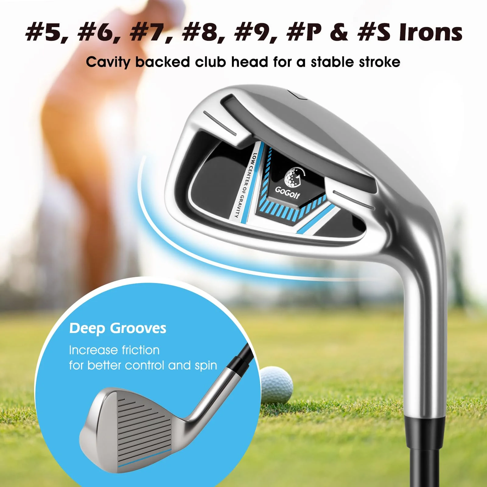 Goplus 12 Pieces Right Hand Golf Clubs Complete Golf Club Set for Men - Image 7