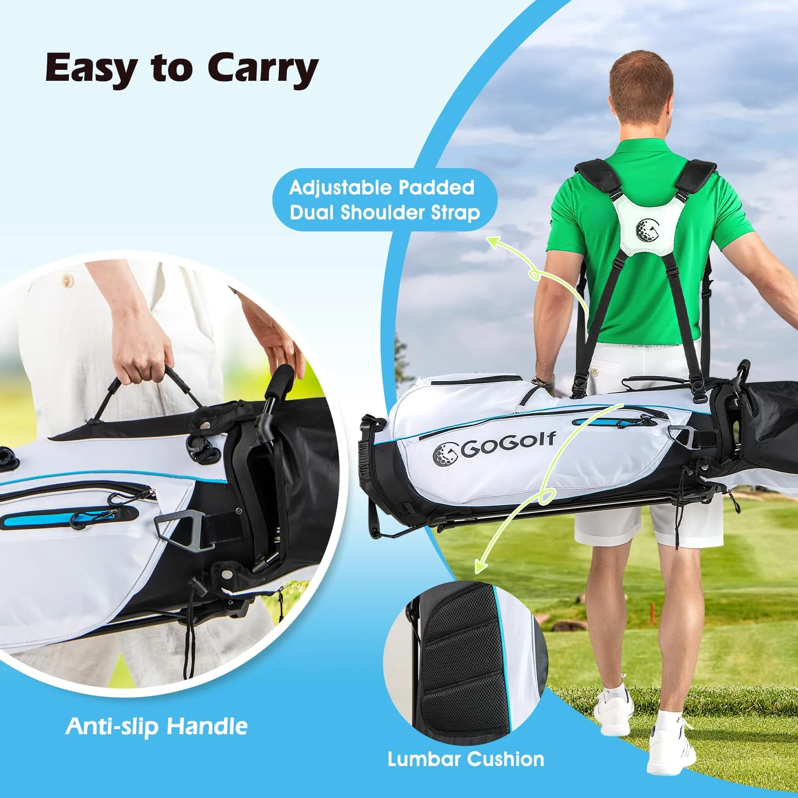 Goplus 12 Pieces Right Hand Golf Clubs Complete Golf Club Set for Men - Image 9