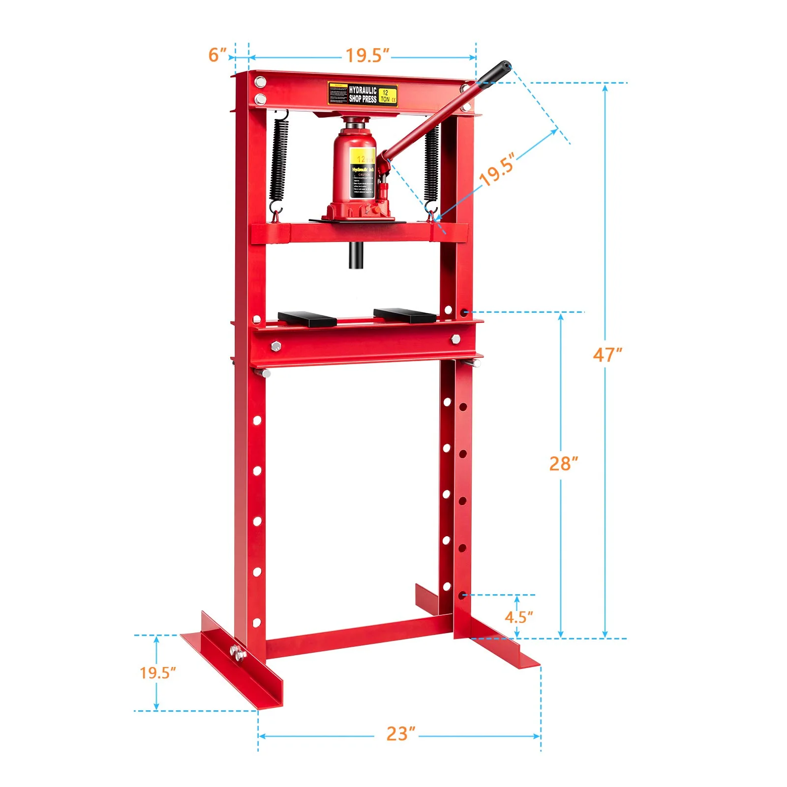 Goplus 12 Ton Hydraulic Shop Floor Press Floor Stand Jack for Gears and Bearings - Image 6