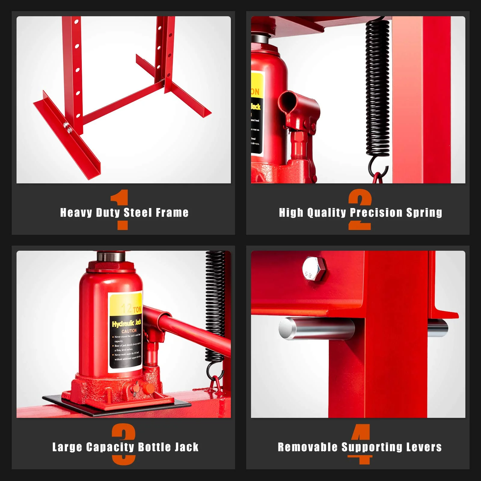 Goplus 12 Ton Hydraulic Shop Floor Press Floor Stand Jack for Gears and Bearings - Image 9