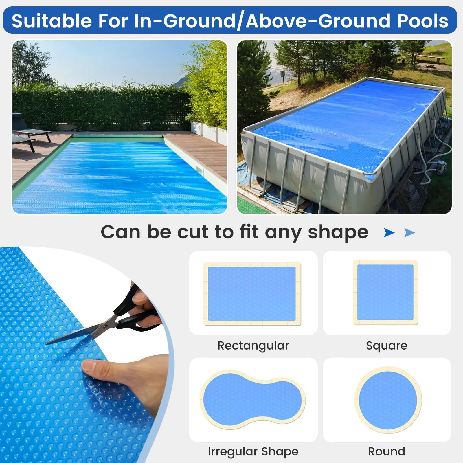 Goplus 12 x 24 FT Solar Blanket 12 Mil with Carrying Bag for In-Ground and Above-Ground Swimming Pools - Image 4