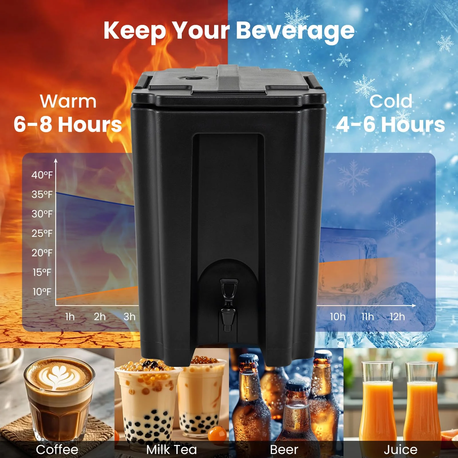 Goplus 13.2 Gal Insulated Beverage Dispenser - Image 2