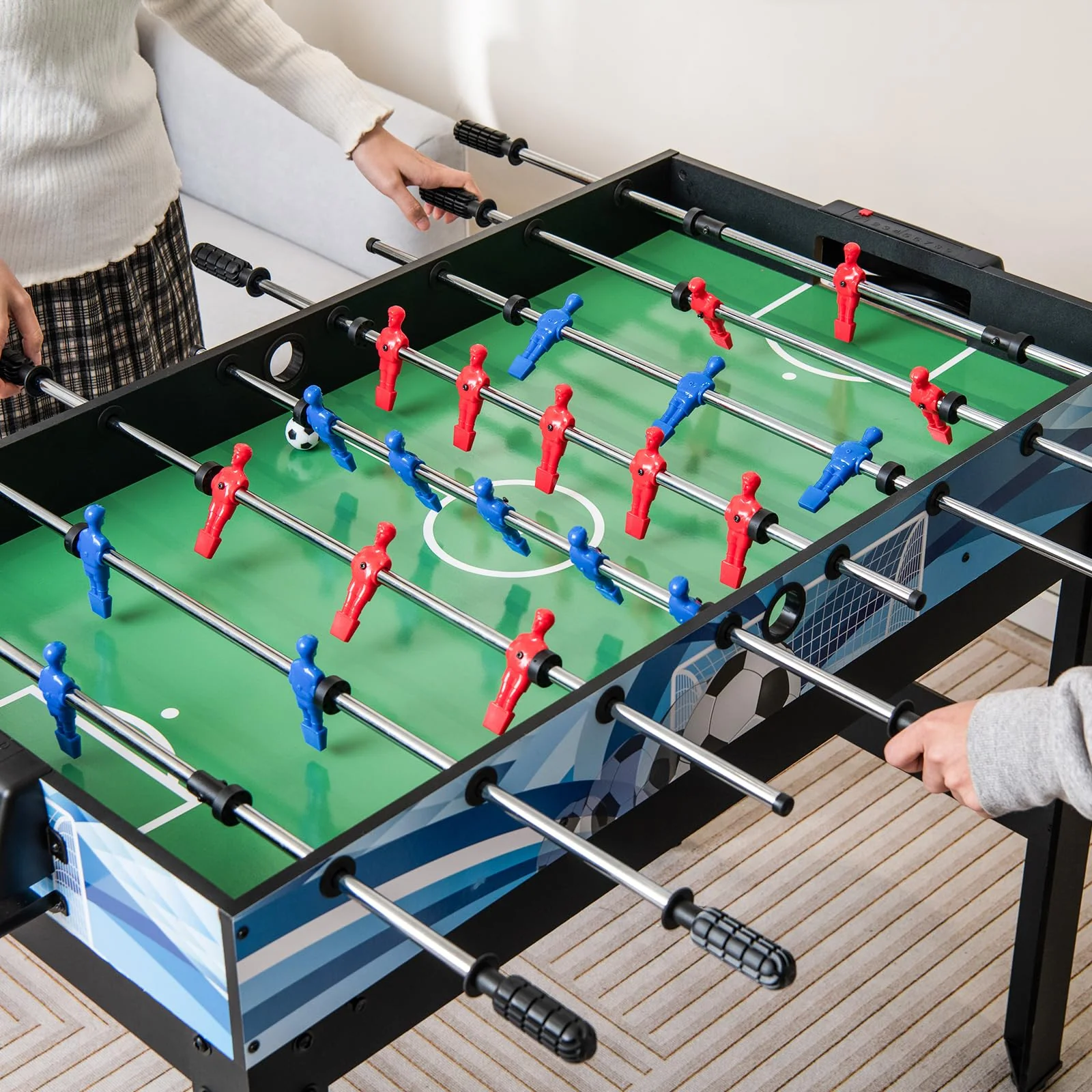 Goplus 14-in-1 Multi Game Table, Combo Game Table w/Foosball, Air Hockey, Pool, Table Tennis, Basketball, Chess, Checkers, Bowling, Shuffleboard - Image 8