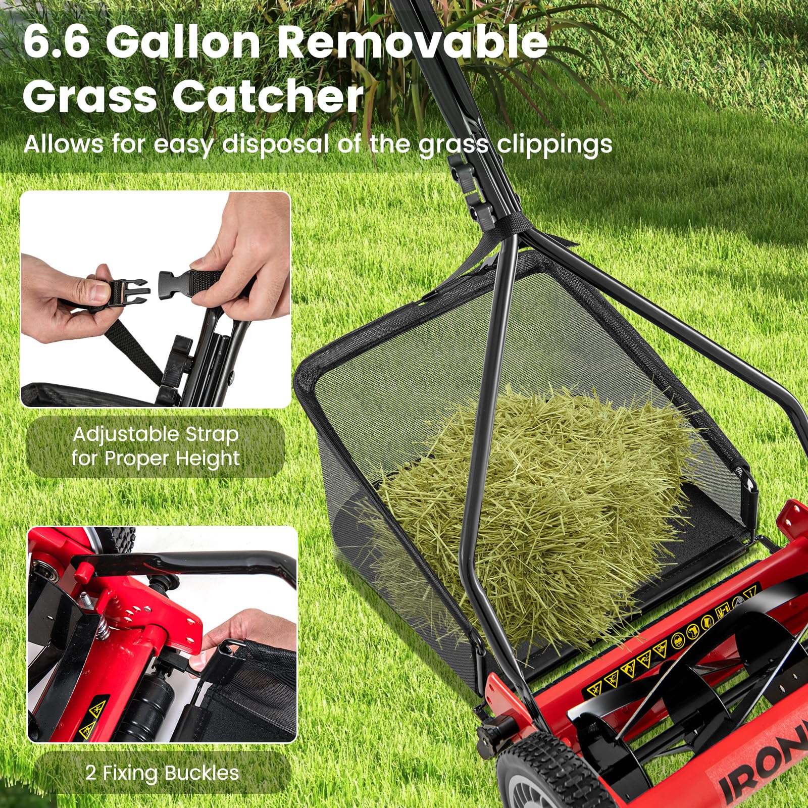 Goplus 14 Inch 5-Blade Walk-Behind Cordless Grass Cutter - Image 3