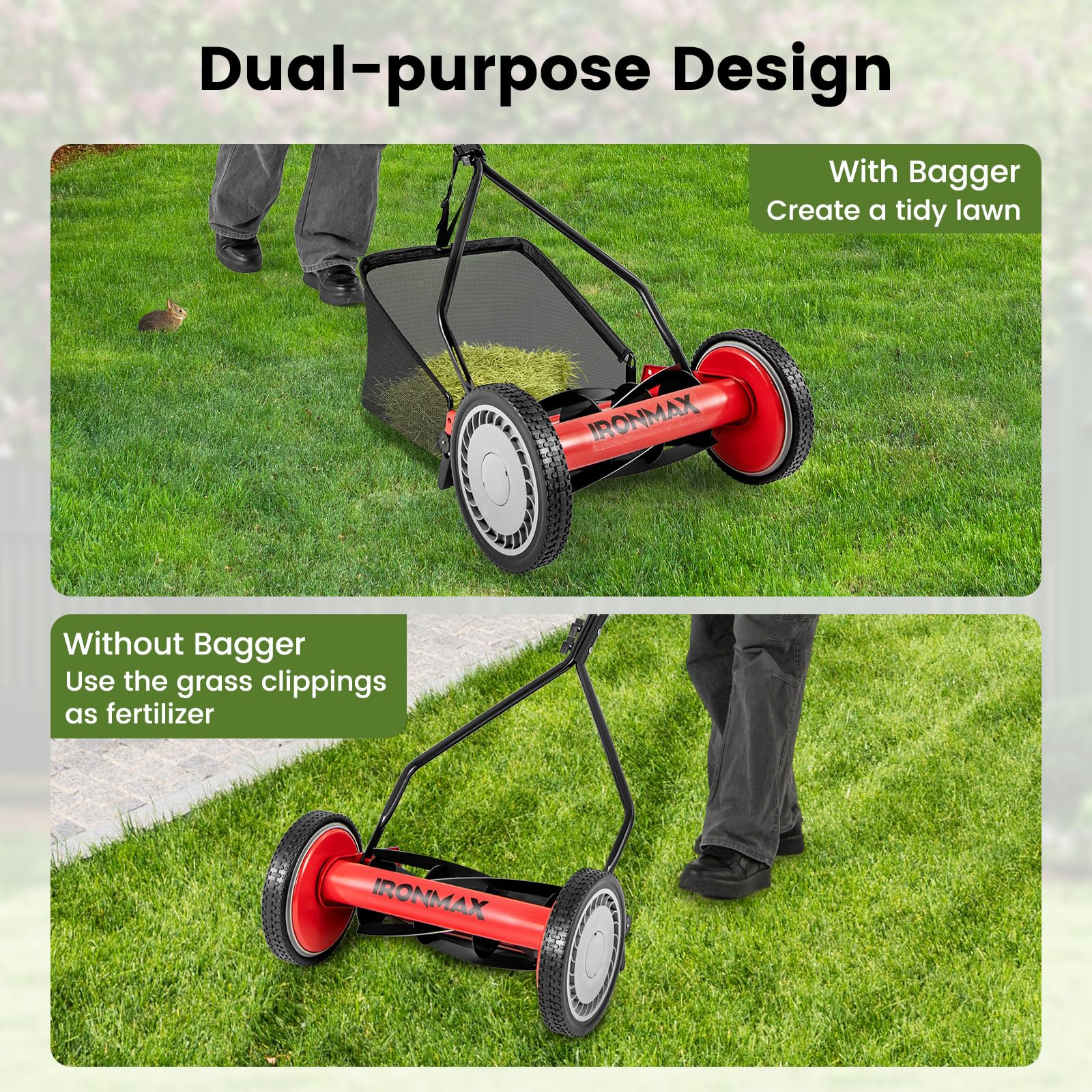 Goplus 14 Inch 5-Blade Walk-Behind Cordless Grass Cutter - Image 7
