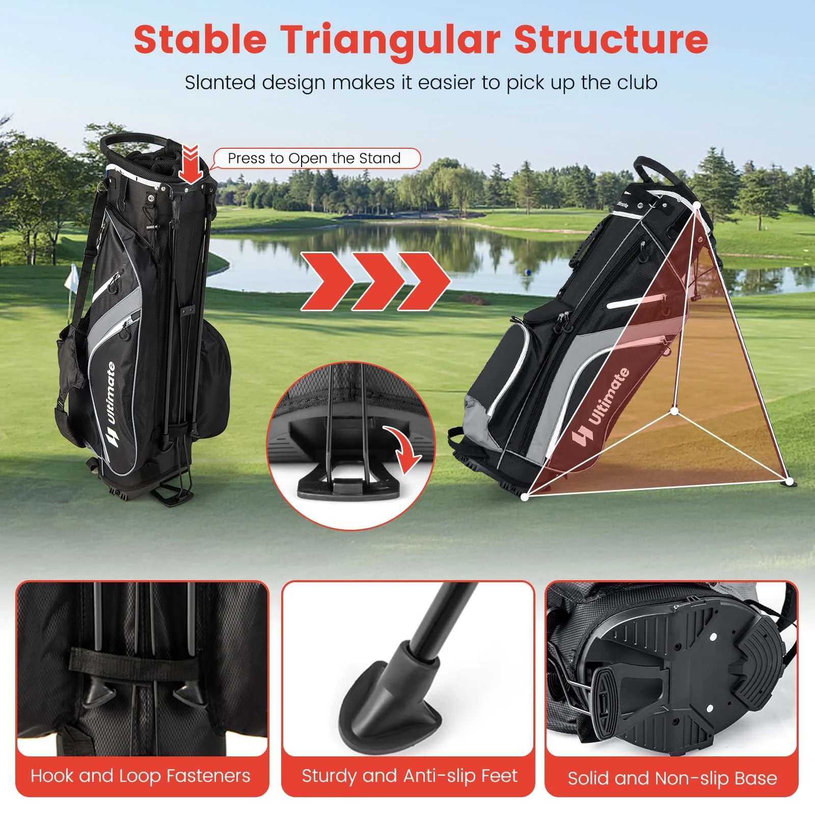 Goplus 14 Way Top Dividers Golf Stand Bag - Image 7