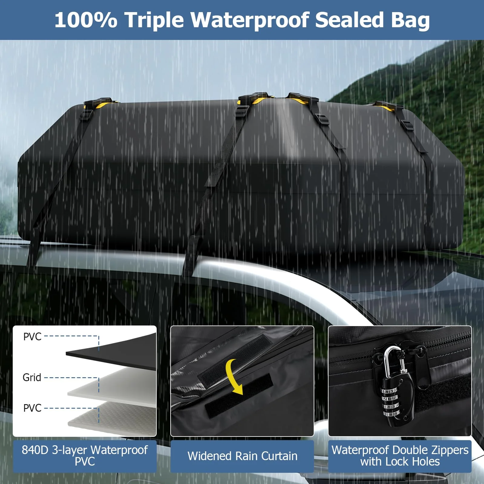 Goplus 15/21 Cu.Ft Roof Bag Cargo Carrier - Image 2