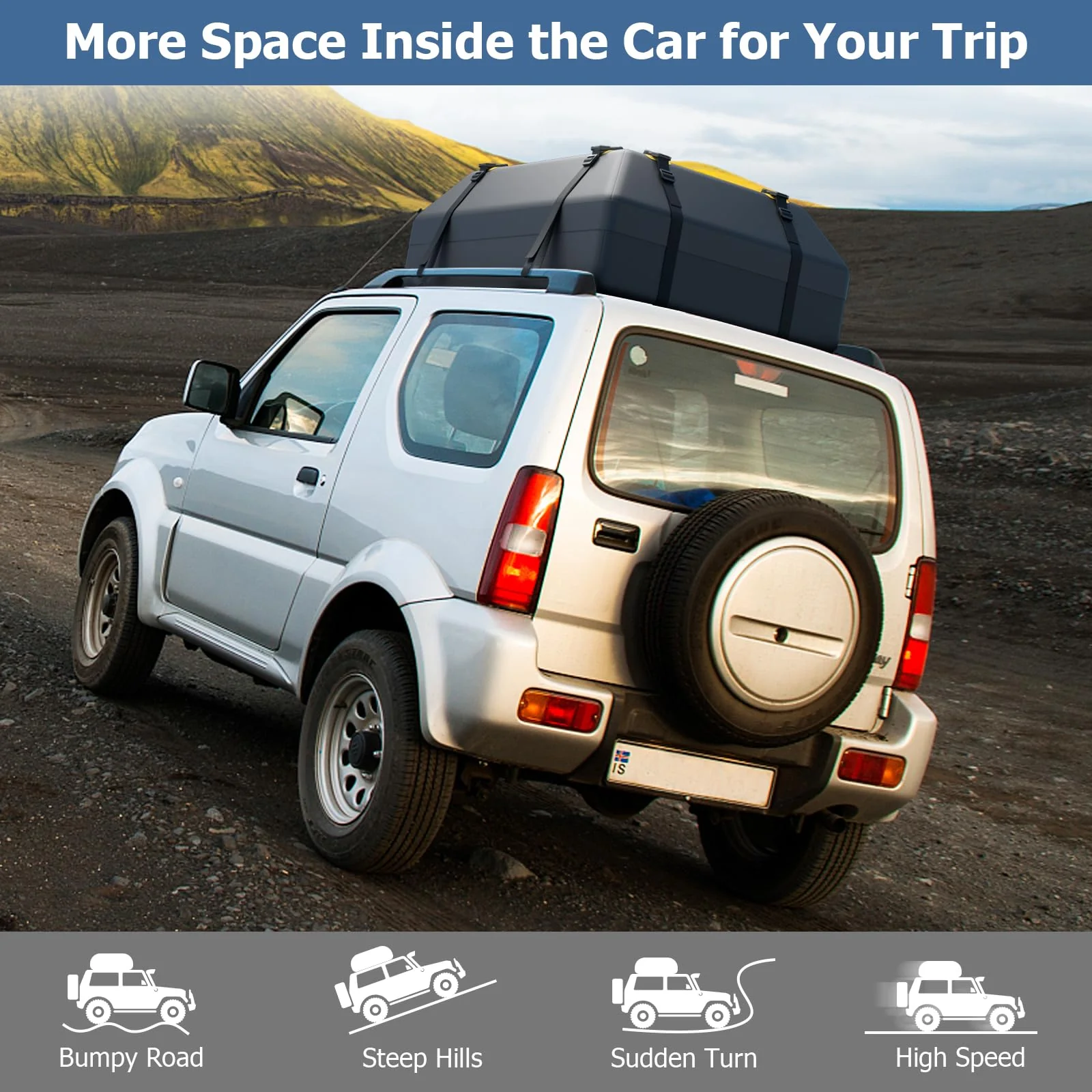 Goplus 15/21 Cu.Ft Roof Bag Cargo Carrier - Image 9